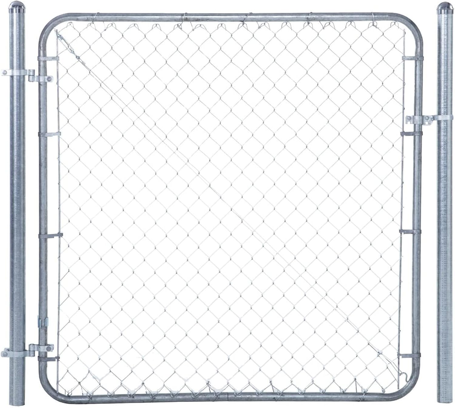 Adjust-A-Gate Chain Link Walk Gate Kit, Fits 24-72 in. Openings & Up to 4 ft., Round Corner Frame, Gray - Heavy-Duty Outdoor Reinforcement & Accessories for Gates and Fences
