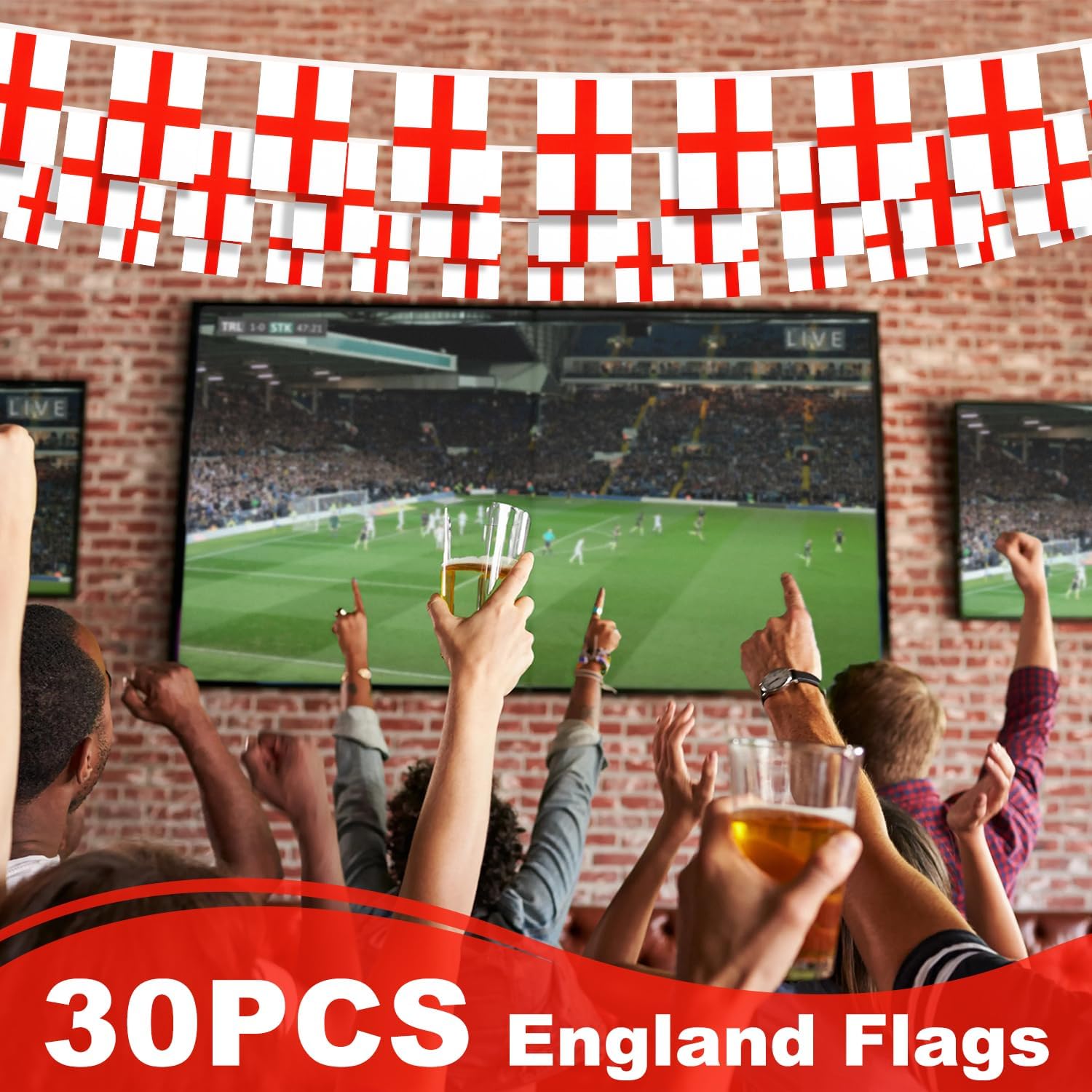 Nicaragua String Flag Pennant Banner, Small Mini Nicaraguan Flags Bunting Banner, National Country Decoration for School, Party, Sports Events, Patriotic Festival, 33 Feet 30 Flags