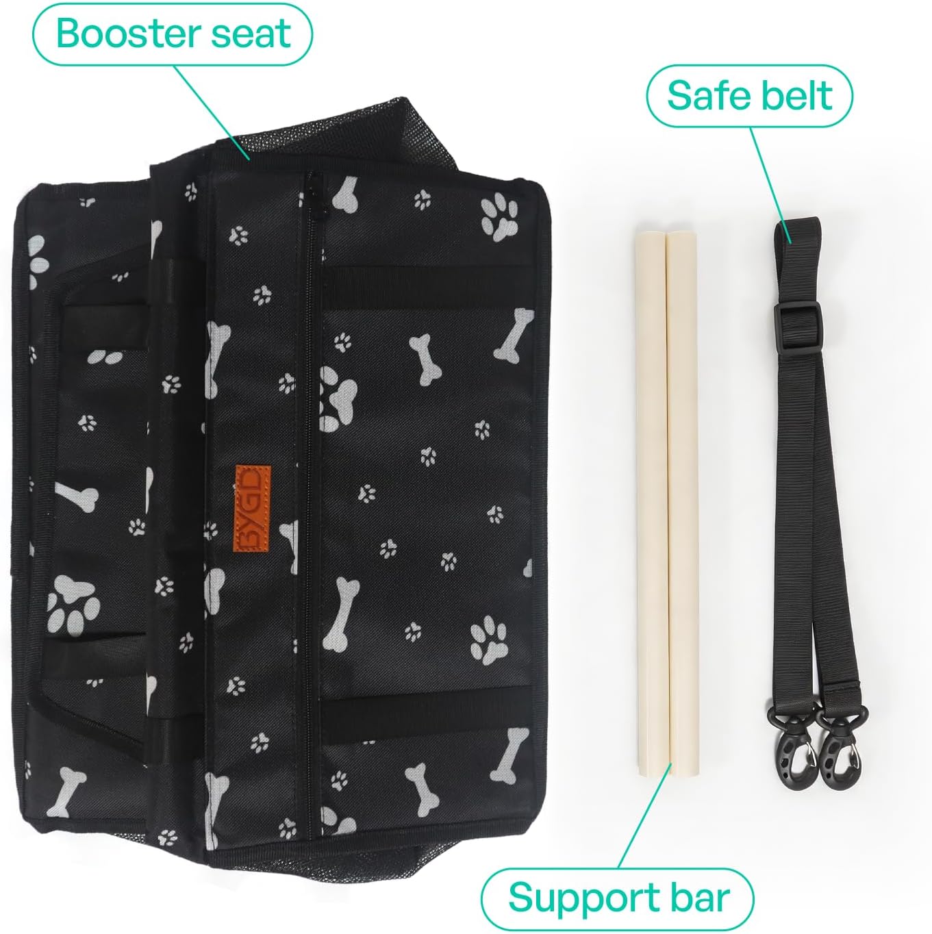 BYGD Portable Pet Dog Booster Seat for Small and Medium Pets