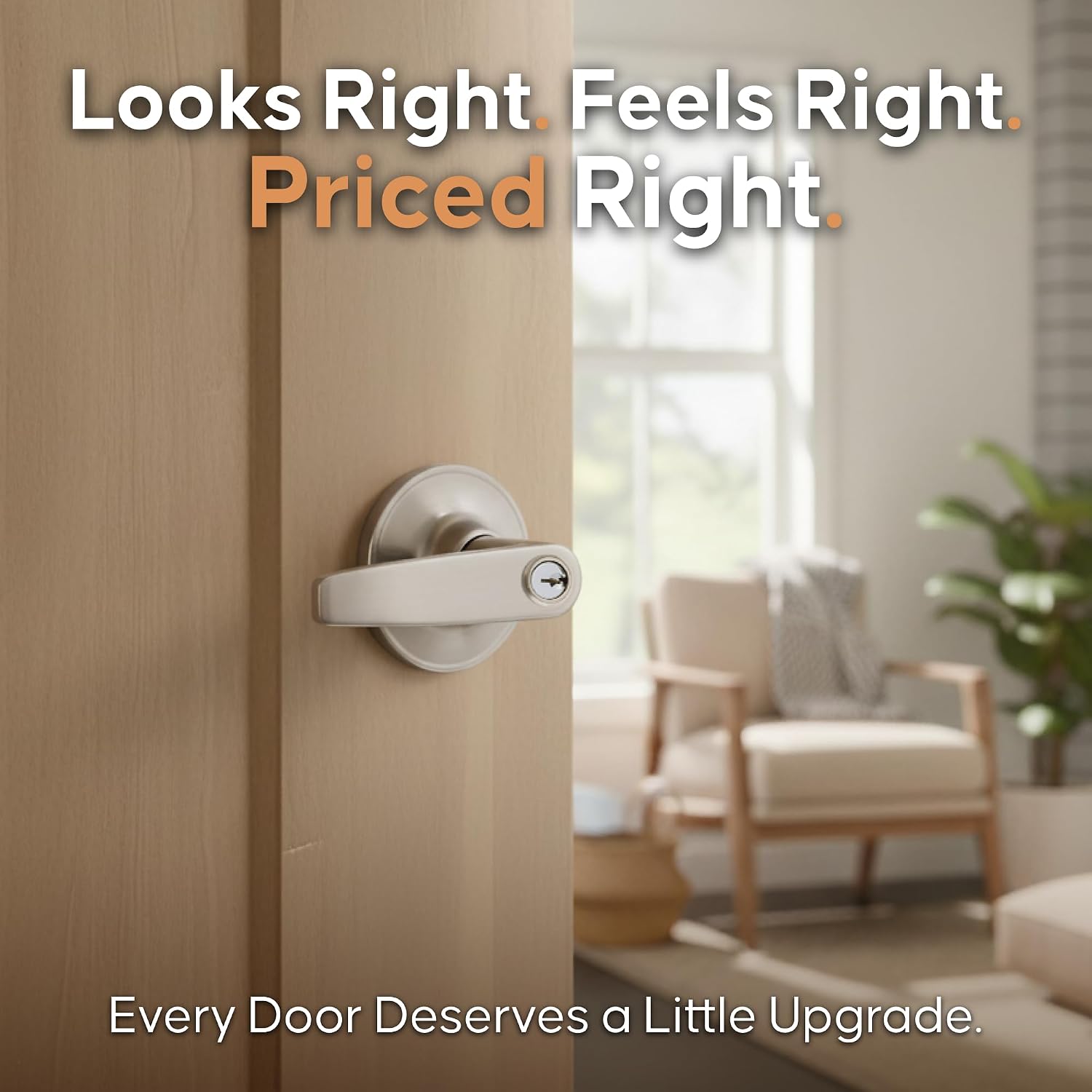 Copper Creek DL1231SS Daley Push Button Privacy Door Lever, Satin Stainless