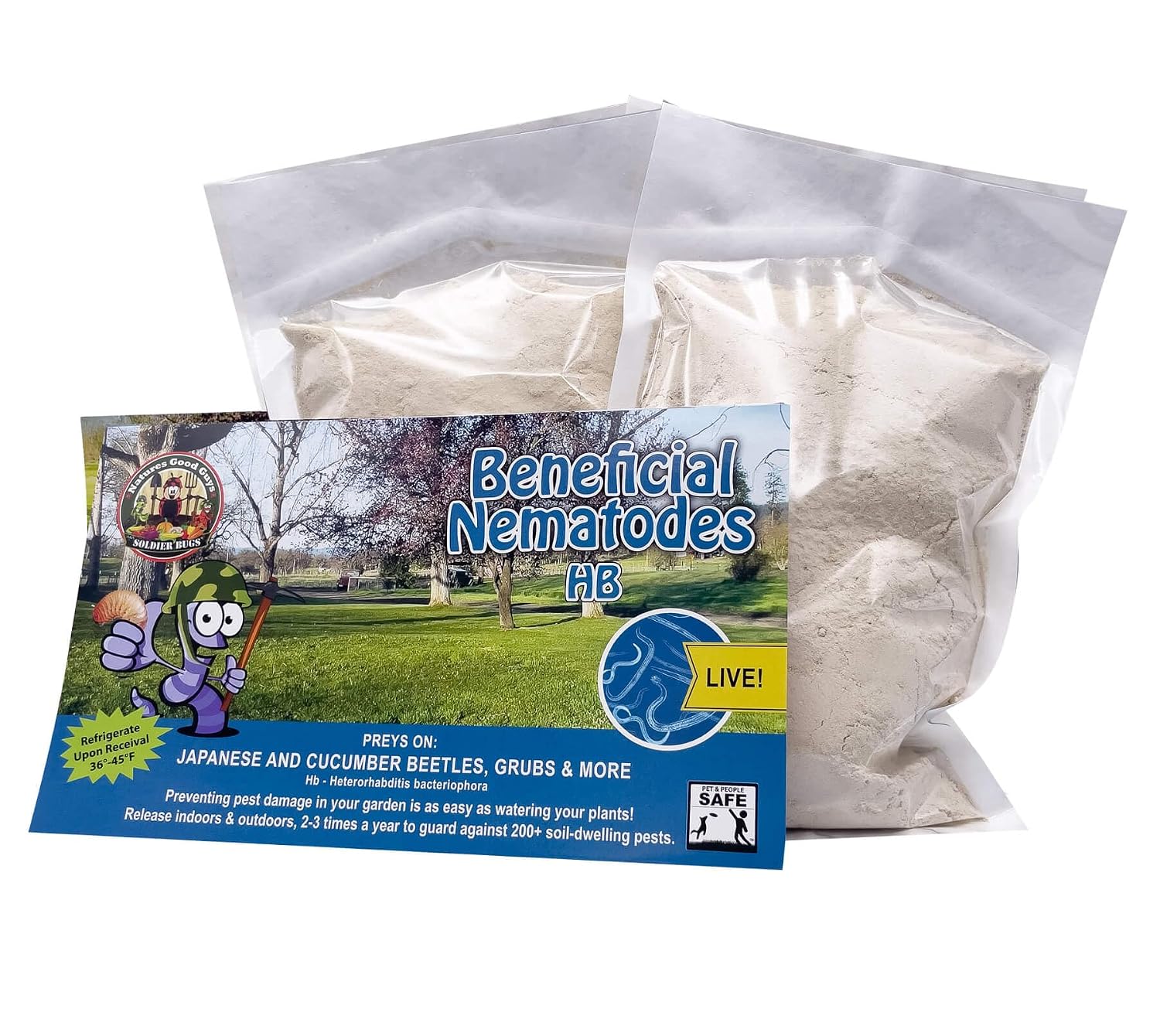 NaturesGoodGuys Beneficial Nematodes Heterohabditis bacteriophora HB (5 Million) - Pest Control