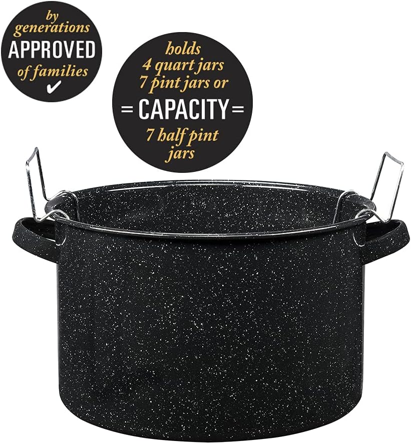 Granite Ware Covered Preserving Canner with Rack, 12-Quart