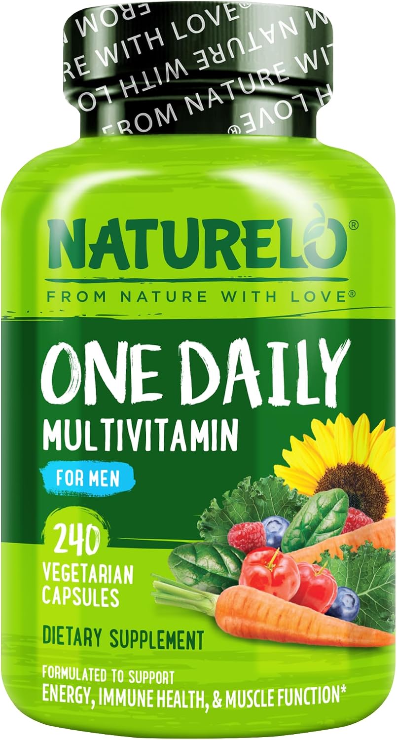 NATURELO Multivitamin for Men - One Daily, 60 Vegetarian Capsules | Vitamins, minerals & organic whole foods, non-GMO
