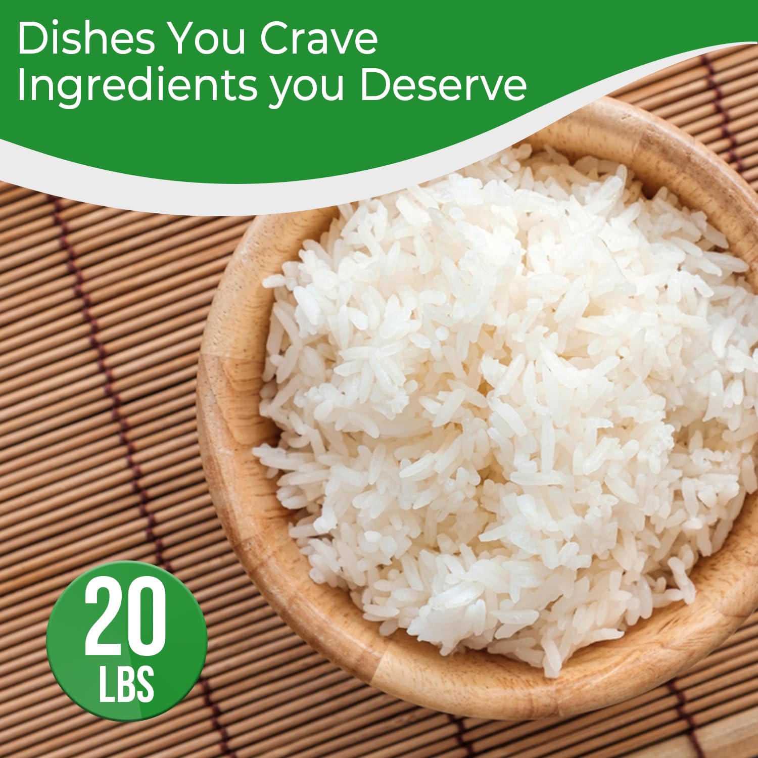 20 Pounds (LBS) Organic Premium Thai Hom Mali Jasmine Rice | Endorsed By Pro Chefs | Four Elephants Brand | Cooking Instructions Packaging
