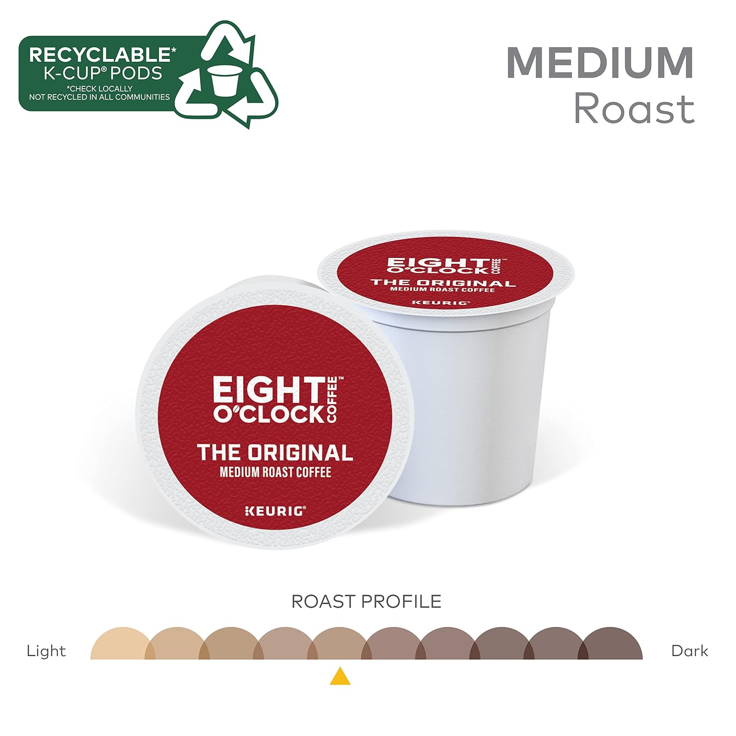 Eight O'Clock Coffee The Original, Single-Serve Keurig K-Cup Pods, Medium Roast Coffee, 24 Count
