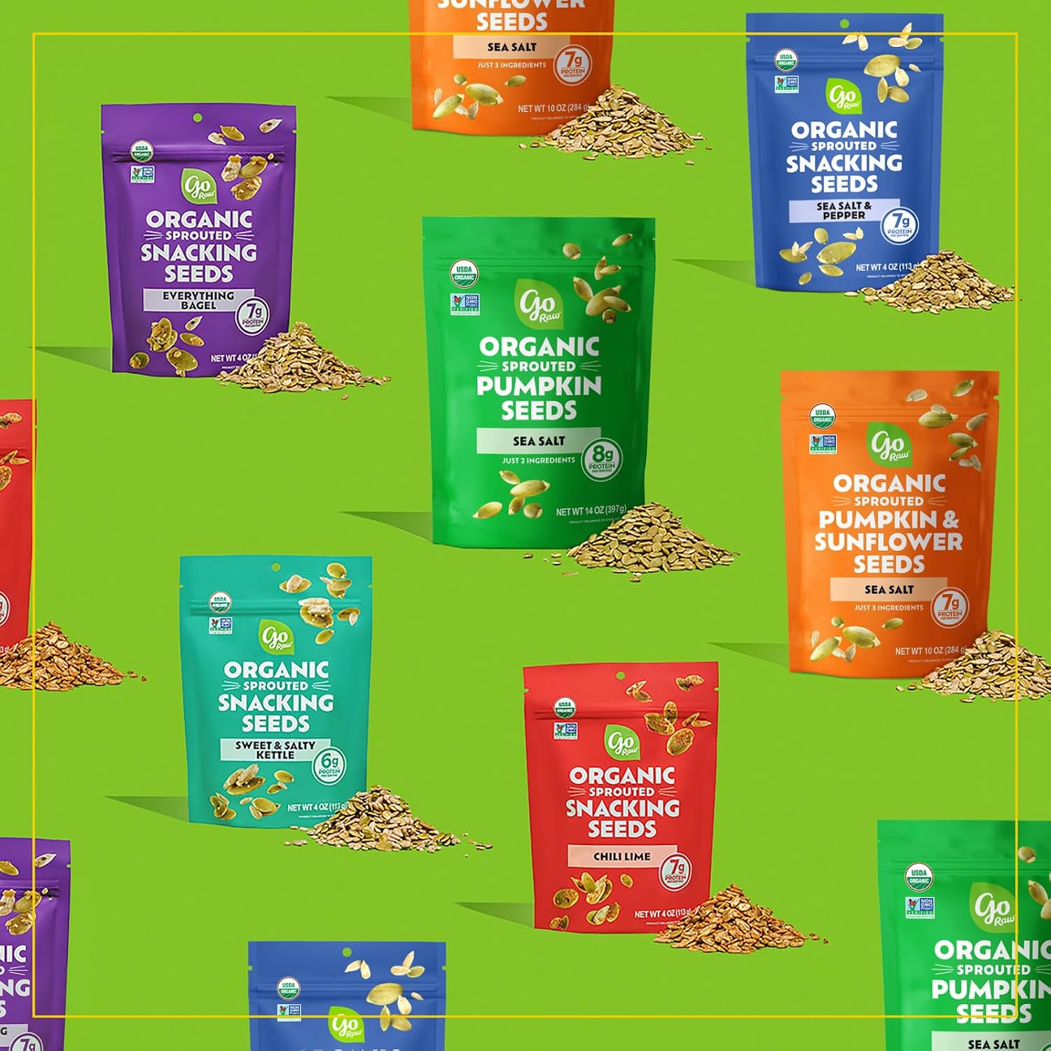 Go Raw Organic Sprouted Pumpkin Seeds - Sea Salted Pepita Snack | Keto, Non-GMO, Vegan, Gluten-Free, Kosher, Paleo, Protein-Packed Superfood, Healthy Vegan Snack for Adults and Kids, 14oz Bag