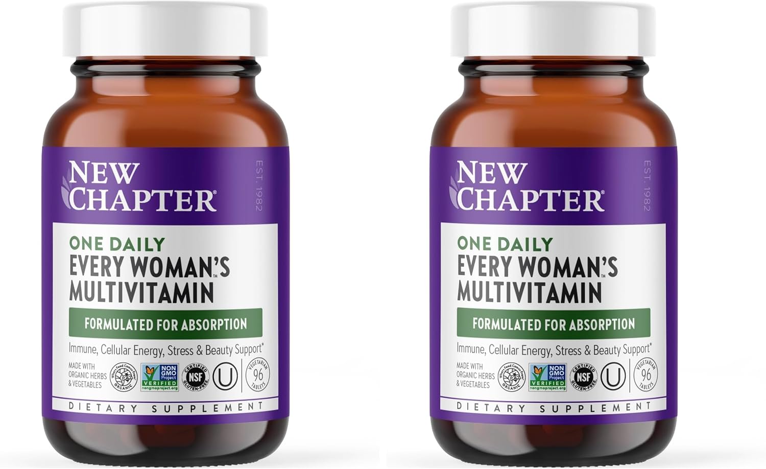 New Chapter Every Woman's One Daily Multivitamin - Bone, Energy & Immune Support* - Whole-Food Fermented Nutrients - No Added Sugar - Vegetarian & Gluten-Free - 72 Tablets