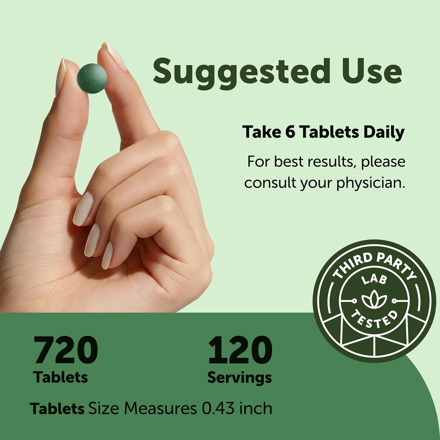 Micro Ingredients Organic Spirulina Chlorella Tablets, 720 Count | 4 Month Supply. 50/50 Algae Blend, Broken Cell Wall