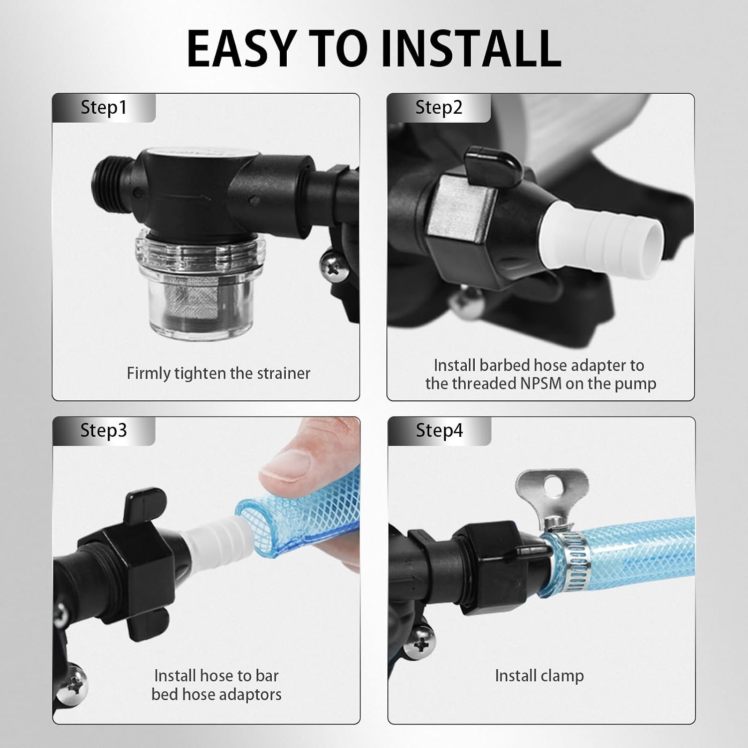 RV Water Pumps 115V AC Pressure Pump with Pressure Switch, Self-priming Water Pump 4.0GPM 45PSI, Fresh Water Pump for RV, Kitchen Barthroom Camping Marine Yacht Garden Diaphragm Pump115volt