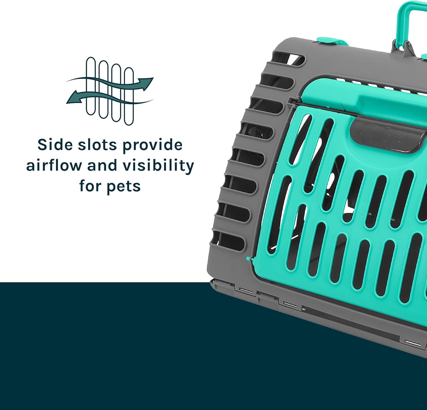 SportPet Large Hard-Sided Travel Cat Carrier - Cat Carrier with Patented Wide Side-Opening Door