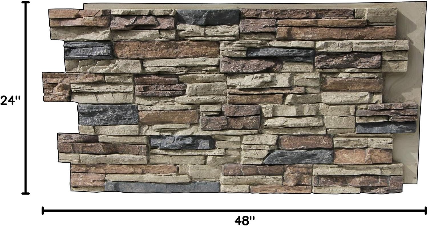 Lightning Ridge 48 in. x 24 in. Class A Fire Rated Faux Stone Siding Panel Finished Nature Spirit