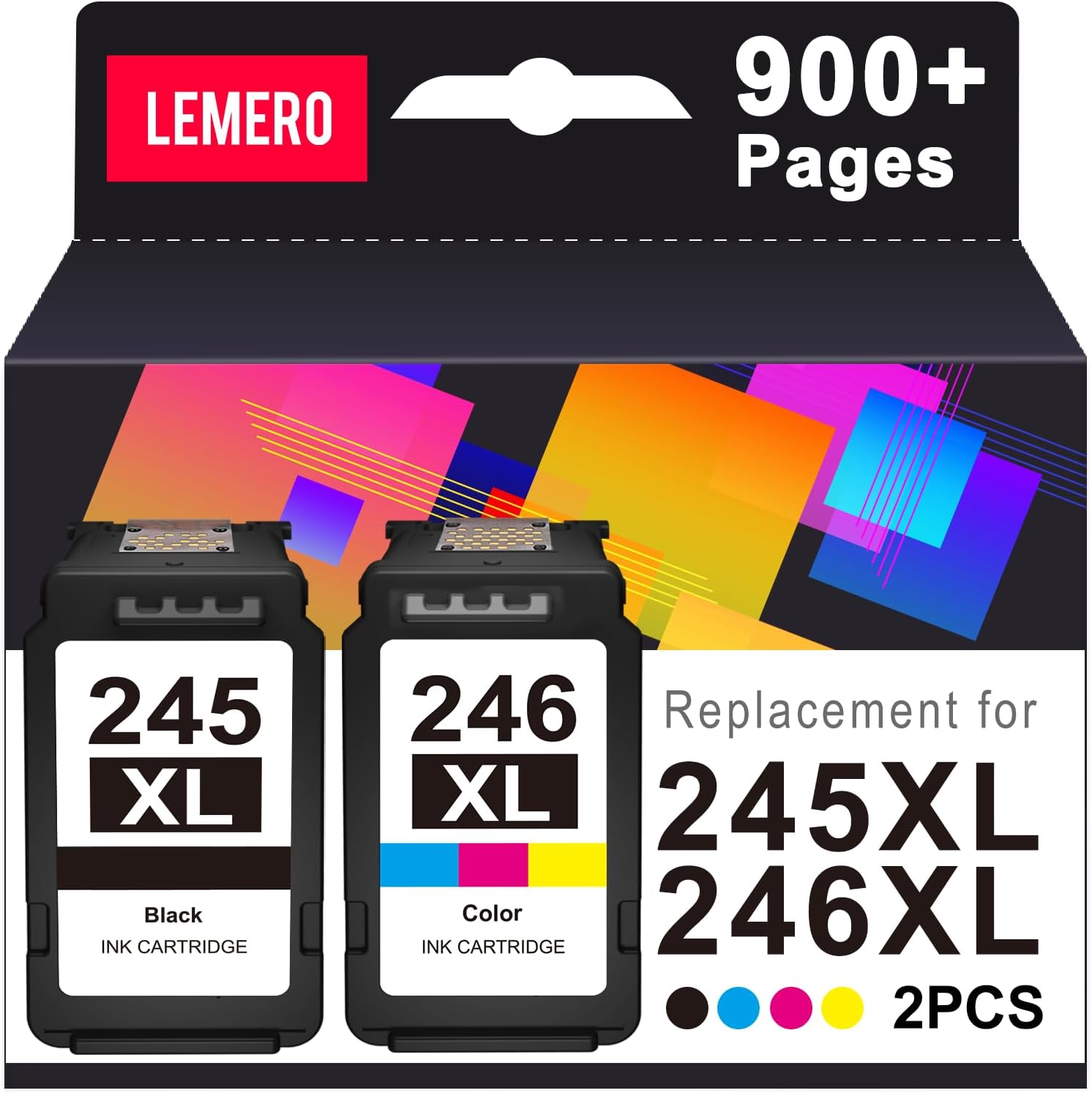 LEMERO 245XL Ink Cartridge Replacement for Canon 245XL 246XL Combo Pack