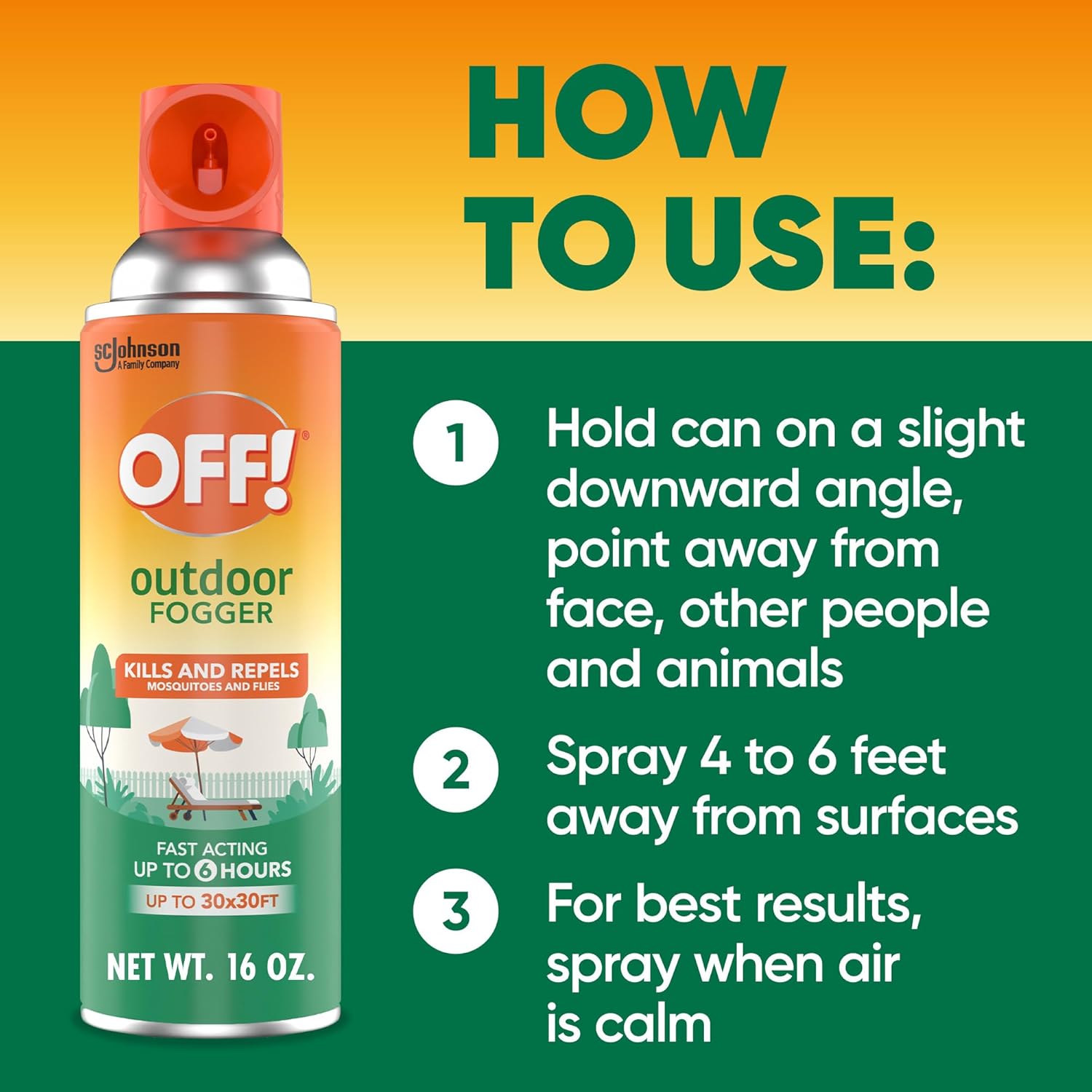 OFF! Backyard Pretreat Outdoor Mosquito Repellent Fogger, 16 oz, (2-Pack)