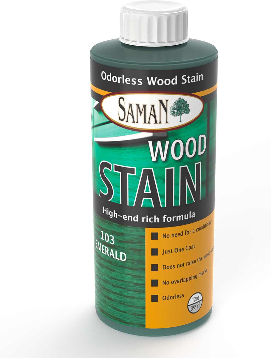 SamaN Interior Water Based Wood Stain - Natural Stain for Furniture, Moldings, Wood Paneling, Cabinets (Antique Walnut TEW-212-12, 12 oz)