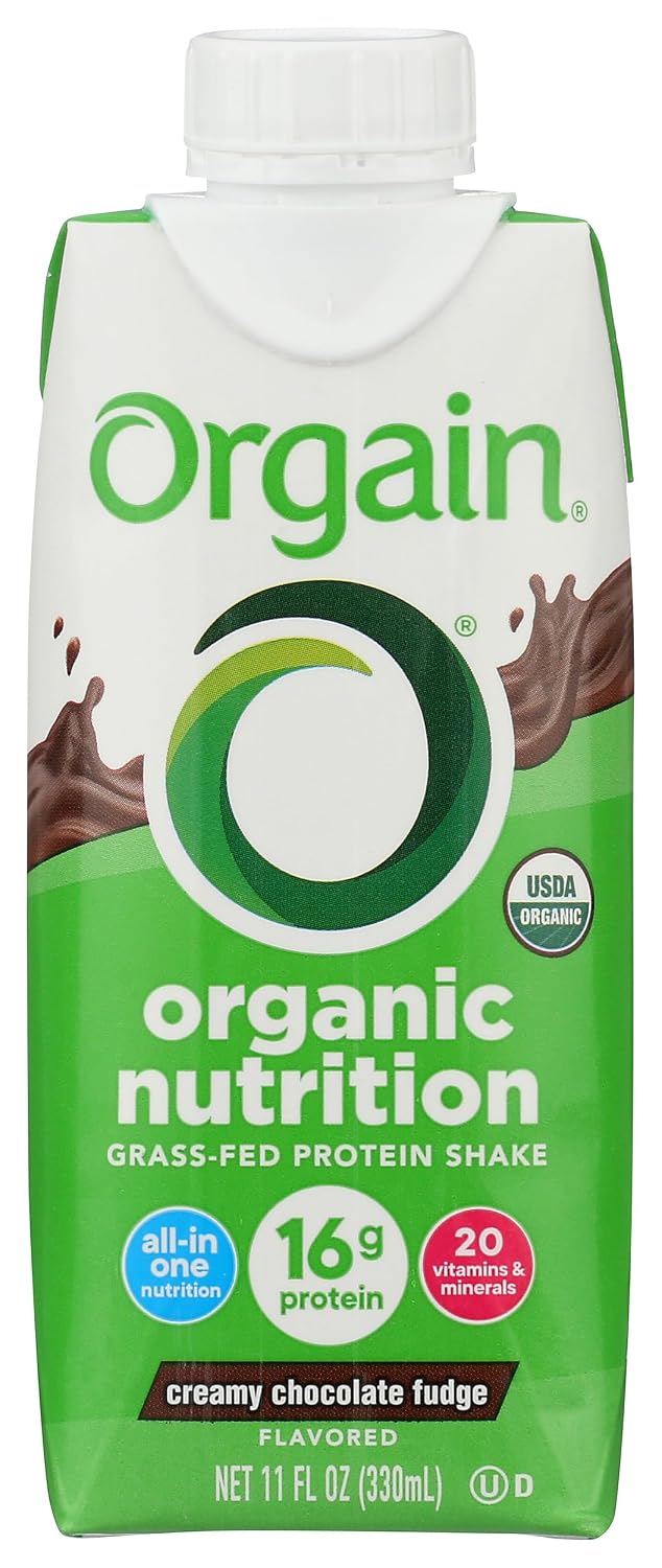 ORGAIN Organic Creamy Chocolate Fudge Drink, 11 FZ