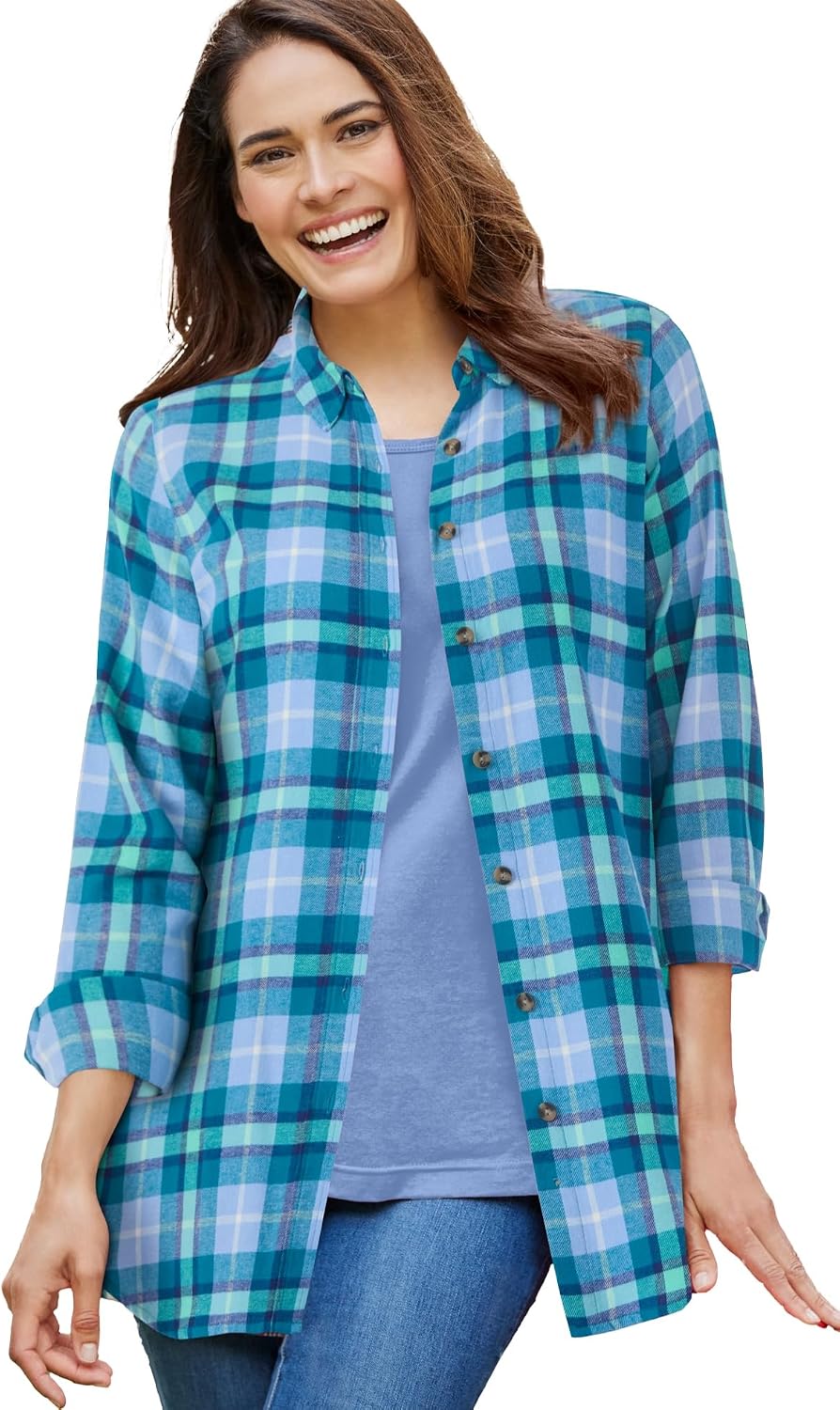 Woman Within Classic Flannel Shirt