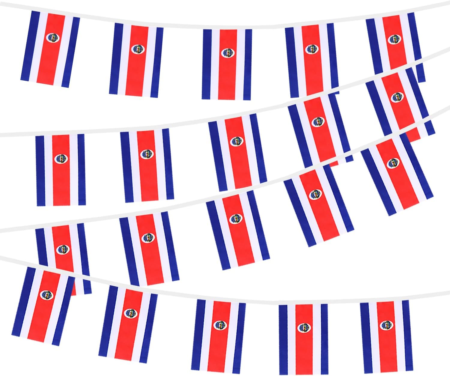 Nicaragua String Flags Banner Mini Small Nicaraguans Flag Bunting Patriotic Hanging Decor,National Holiday, Sports Game, Fiesta & Themed Party,18 Feet 20 Flags