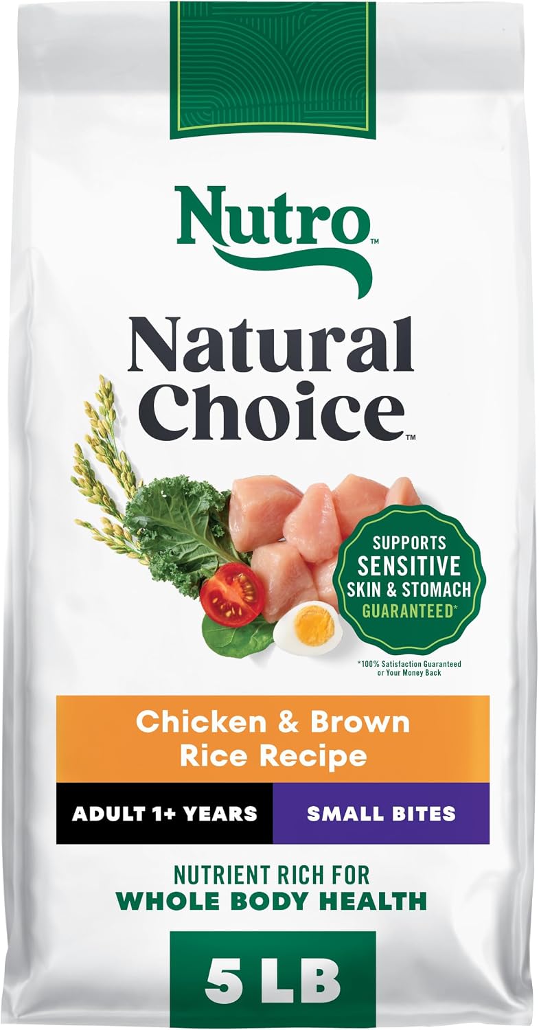 Nutro Natural Choice Small Bites Dry Dog Food, Lamb & Rice, 5 lb | Non-GMO, Real lamb #1 ingredient, no corn, wheat, soy, crafted in USA, supports energy, bones, muscles, dental health, skin