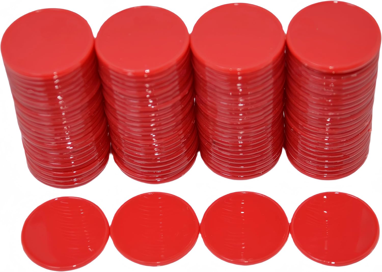 Smartdealspro Set of 100 25MM/1 Inch Opaque Plastic Learning Counting Counters Poker Chips (Red)