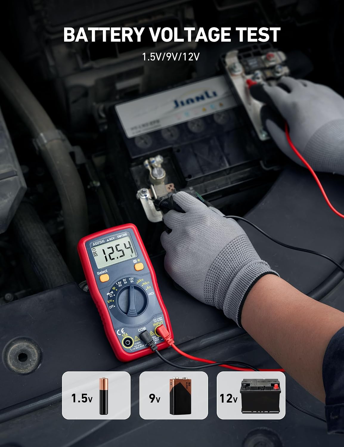 AstroAI DM130B Multimeter, 4000 Counts, Auto-Ranging, Capacitance Testing