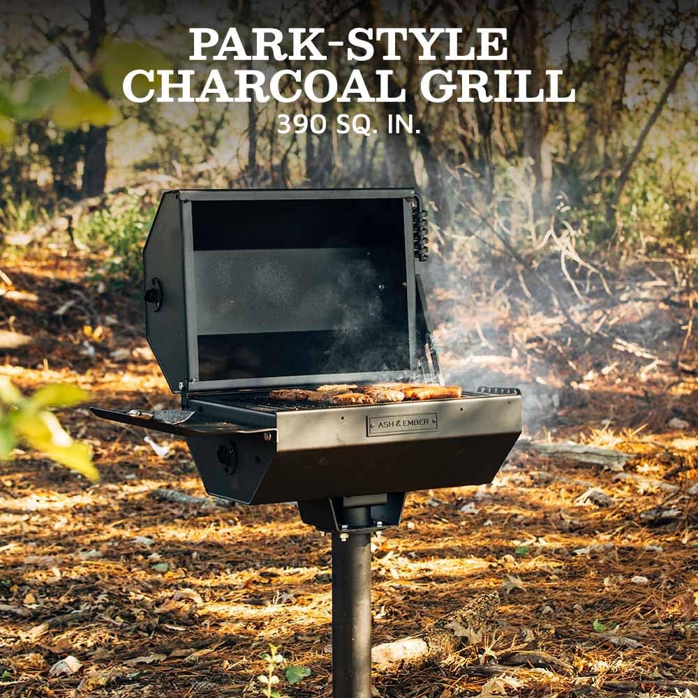 Titan Great Outdoors Ash & Ember Park-Style Charcoal Grill & Smoker