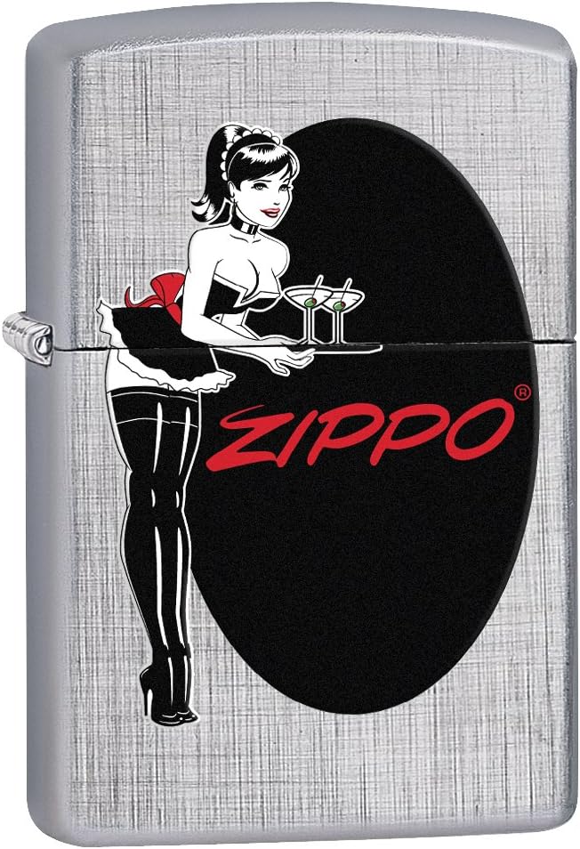 Zippo Lighter: Pin-up Maid - Linen Weave 76593