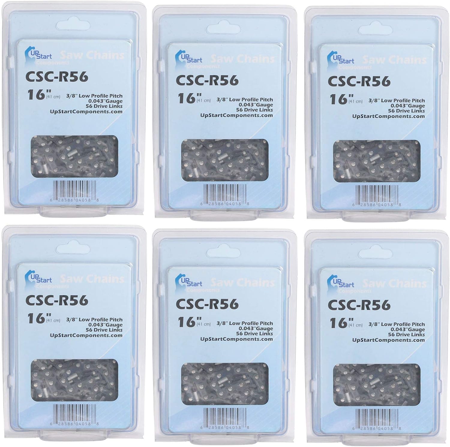 6-Pack 16-Inch Chainsaw Chain Replacement for EGO CS1600 56V Lithium-Ion