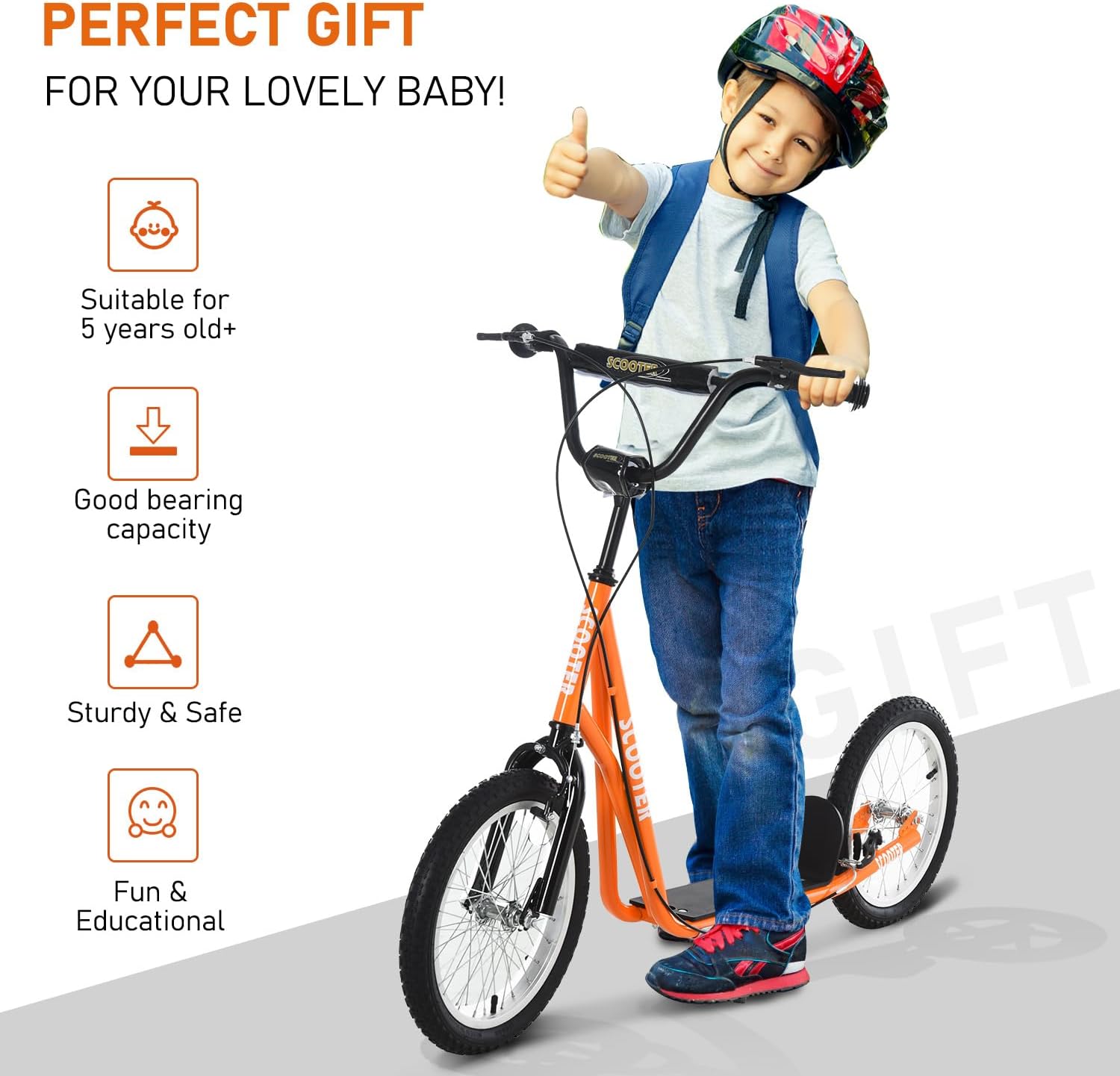 Aosom Youth Scooter Max Load 220 LBS Kids 5+