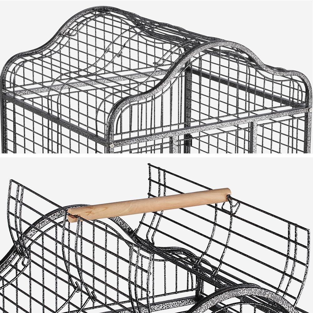 Yaheetech Extra Large Bird Cage 63'' Open Play Top Bird Cage for African Grey Parrots/Amazon Parrot/Caiques/Macaw with 360° Wheels