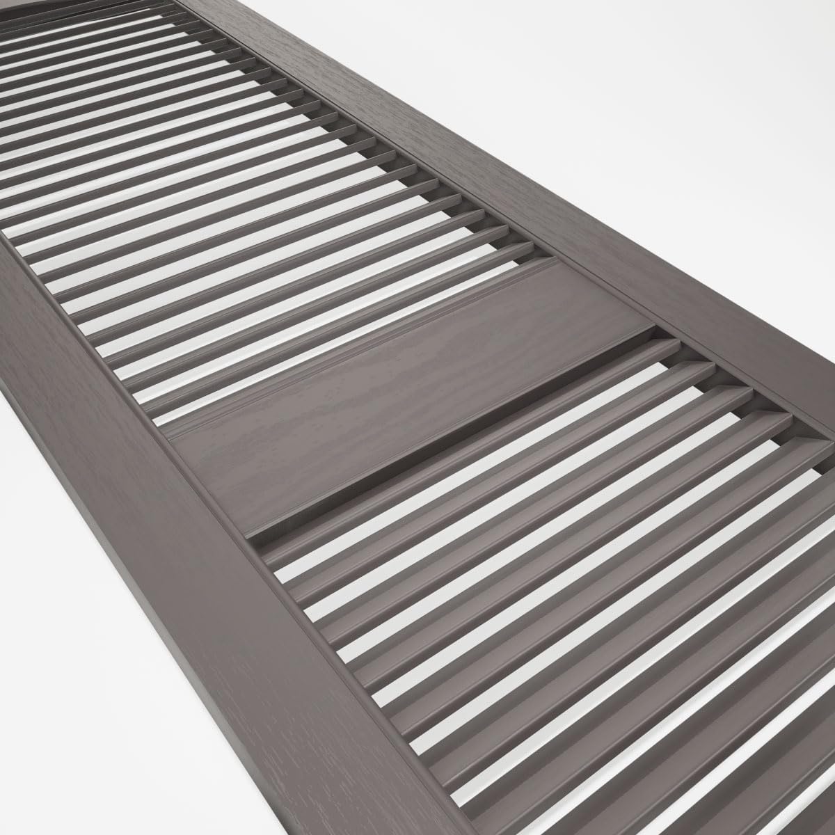 Ekena Millwork Lifetime Vinyl LL1S12X05200BL Standard Cathedral Top Center Mullion, Open Louver Vinyl Shutters, w/Installation Shutter-Lok's & Matching Screws (Per Pair), 12"W x 52"H, Black