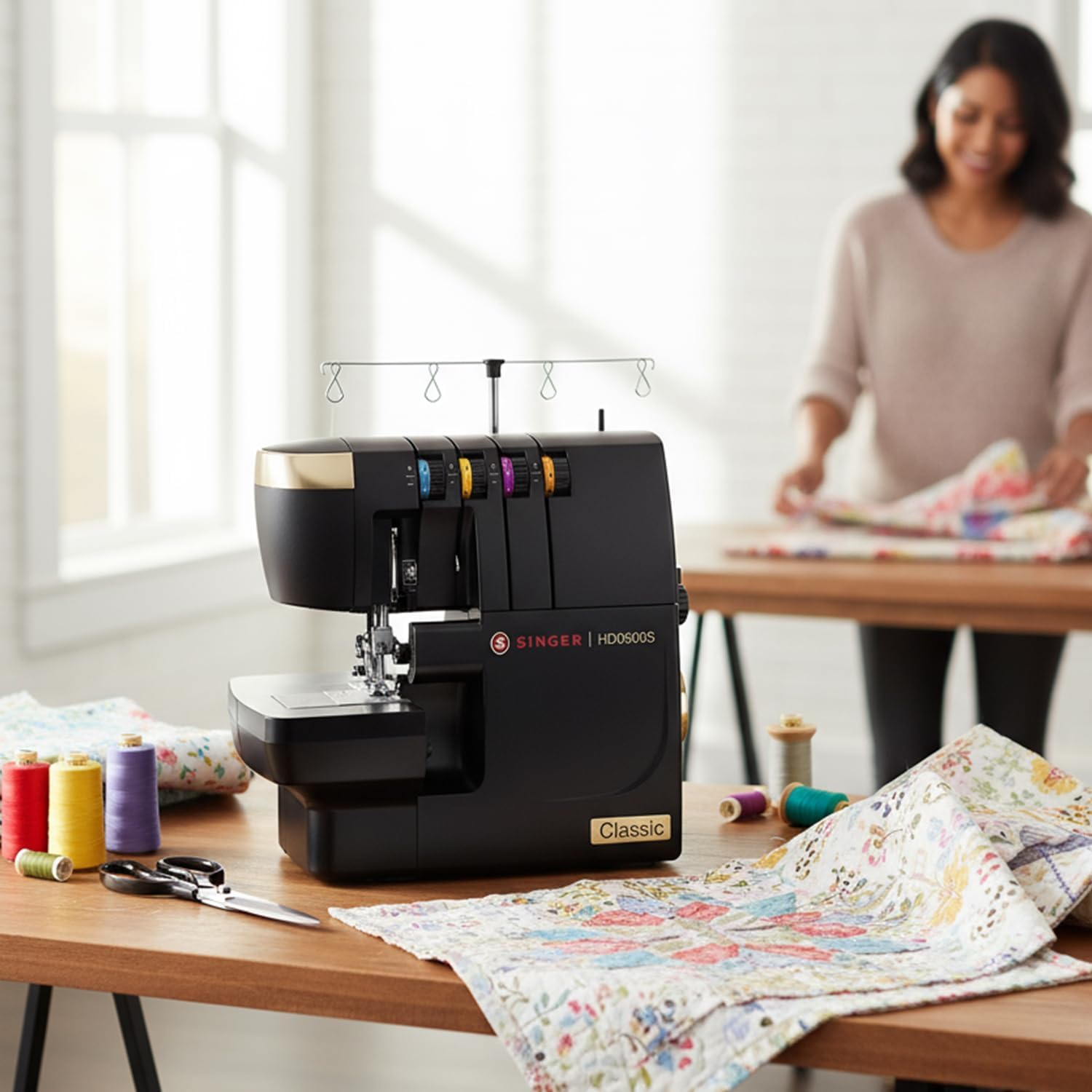 SINGER® X5004-HD Serger Overlock Machine, 2-3-4 Thread Capability