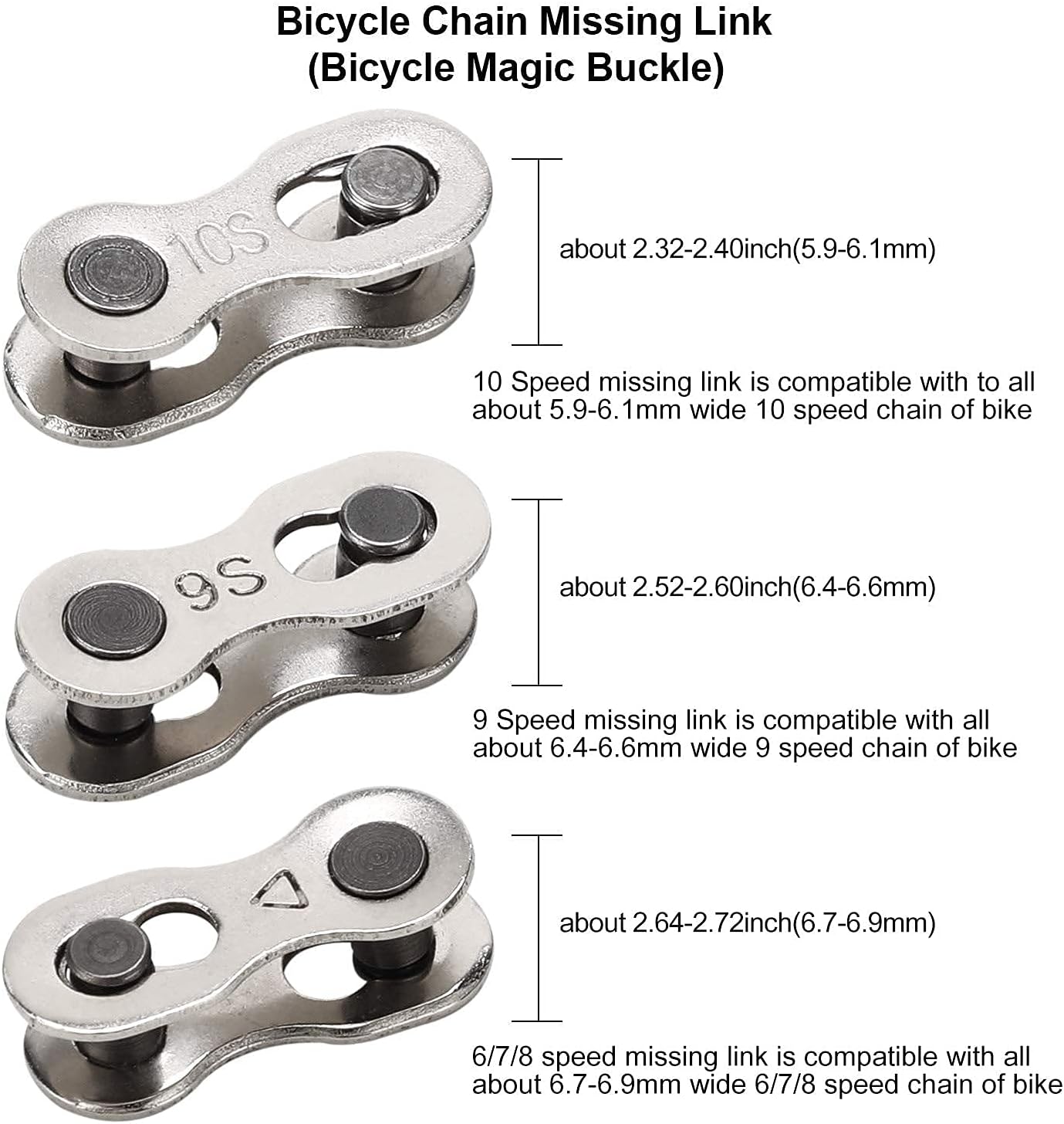 Bike Link Plier + Chain Wear Gauge + 6 Pairs Bicycle Missing Link