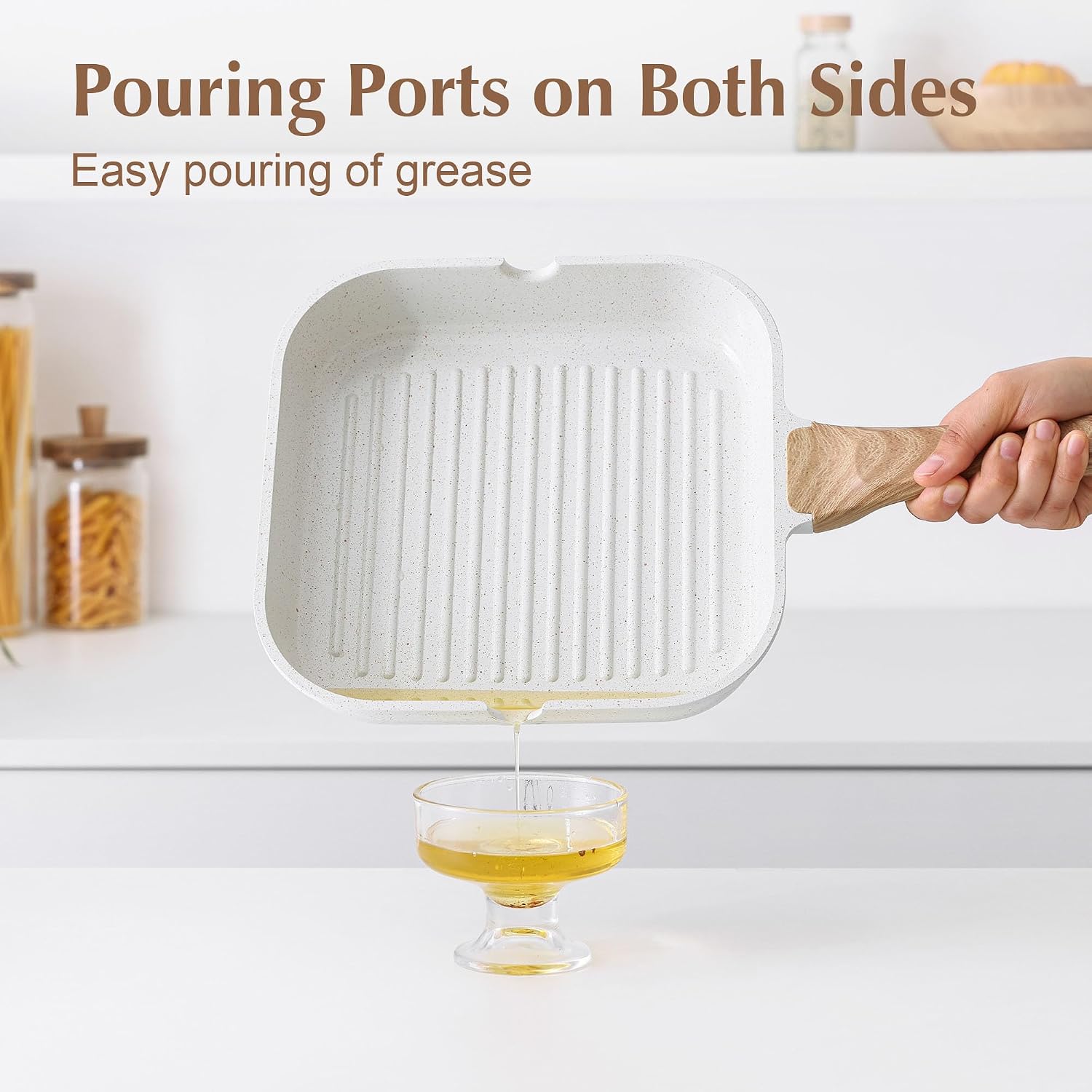 SENSARTE Nonstick Griddle Grill Pan, Pro-Grid Reversible Grill & Griddle Pan, Two Burner Cast Aluminum