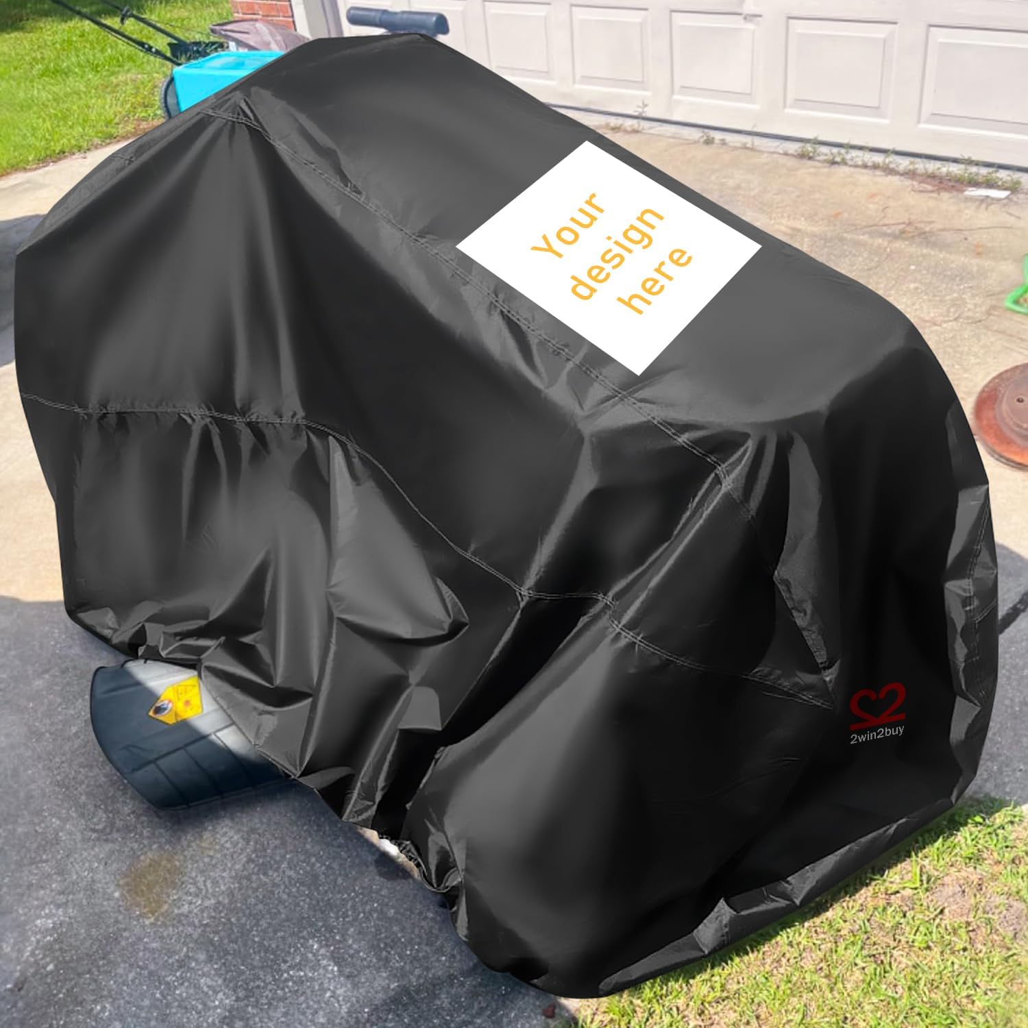 Riding Lawn Mower Cover 600D Lawnmower Covers Waterproof, up to 54" Decks | Universal Outdoor Lawn Tractor Cover Tarp All Weather Ride on Mower Covers, Heavy Duty 600D, Elastic Cord & Storage Bag