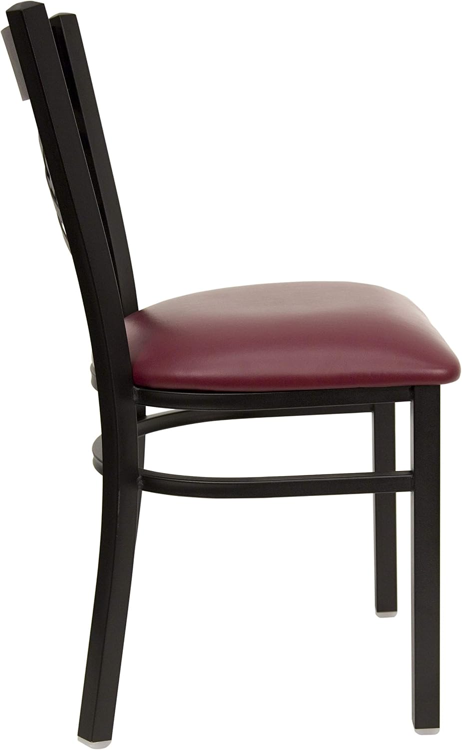 Flash Furniture Hercules Series "X" Back Metal Restaurant Chairs, Modern Upholstered Armless Dining Chairs for Restaurants/Kitchens, Set of 2, Black