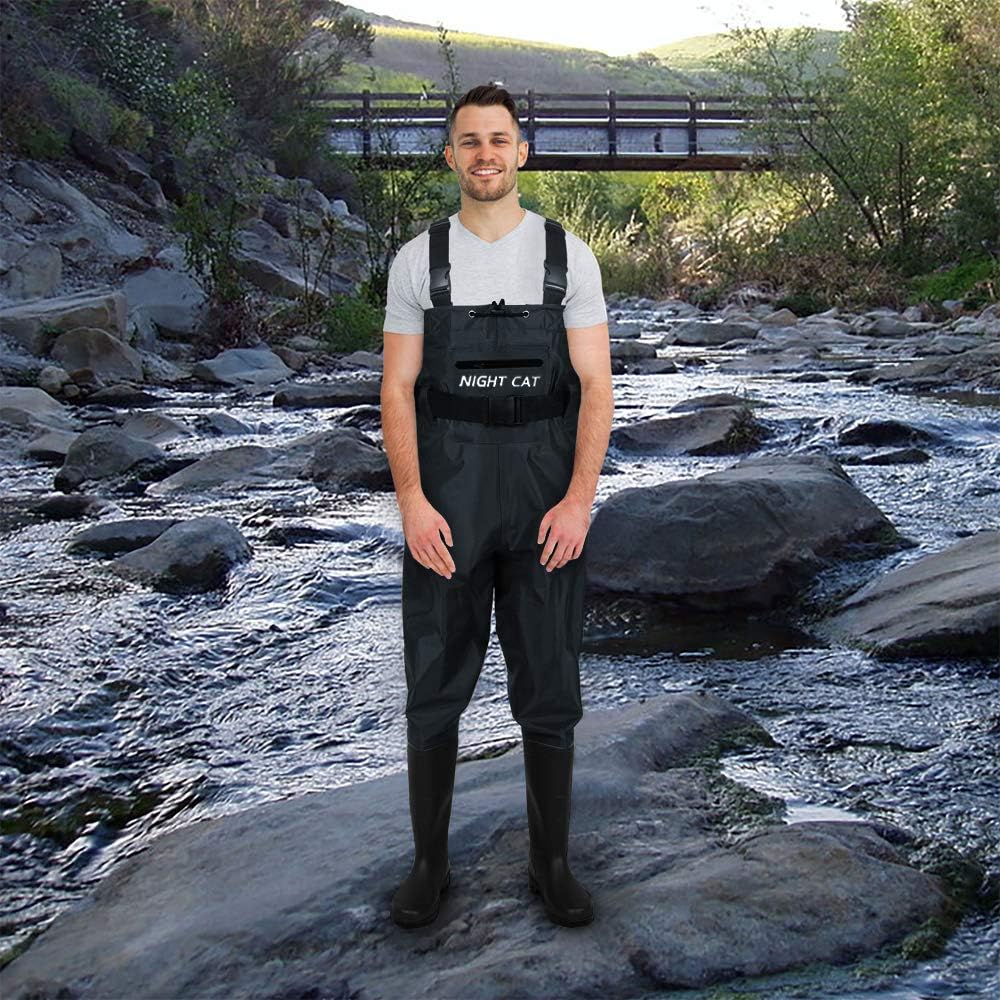 Night Cat Fishing Waders for Men Women Waterproof Hunting Chest Wader with Bootfoot Belt Breathable Lightweight Size 6 to 14