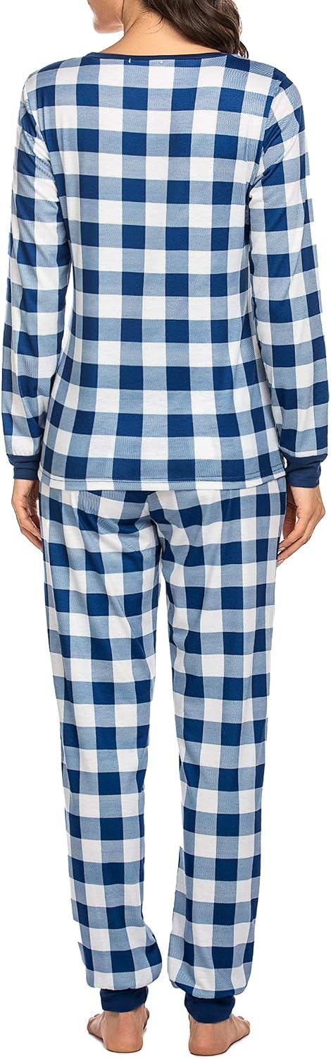Ekouaer Womens Pajamas Sets Long Sleeve Tops with Jogger Pants
