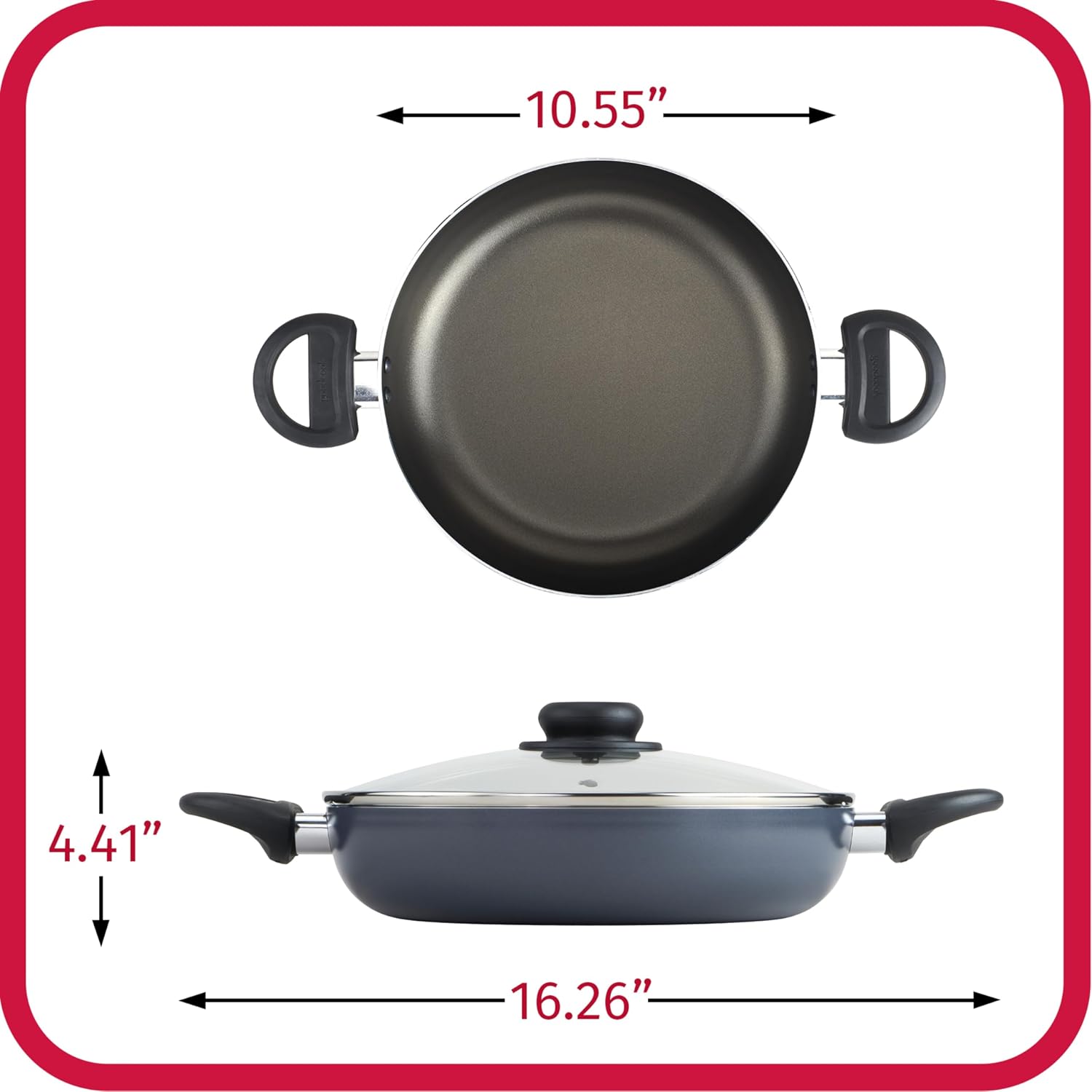 GoodCook Nonstick Sauté Pan, 10 Inch, Black