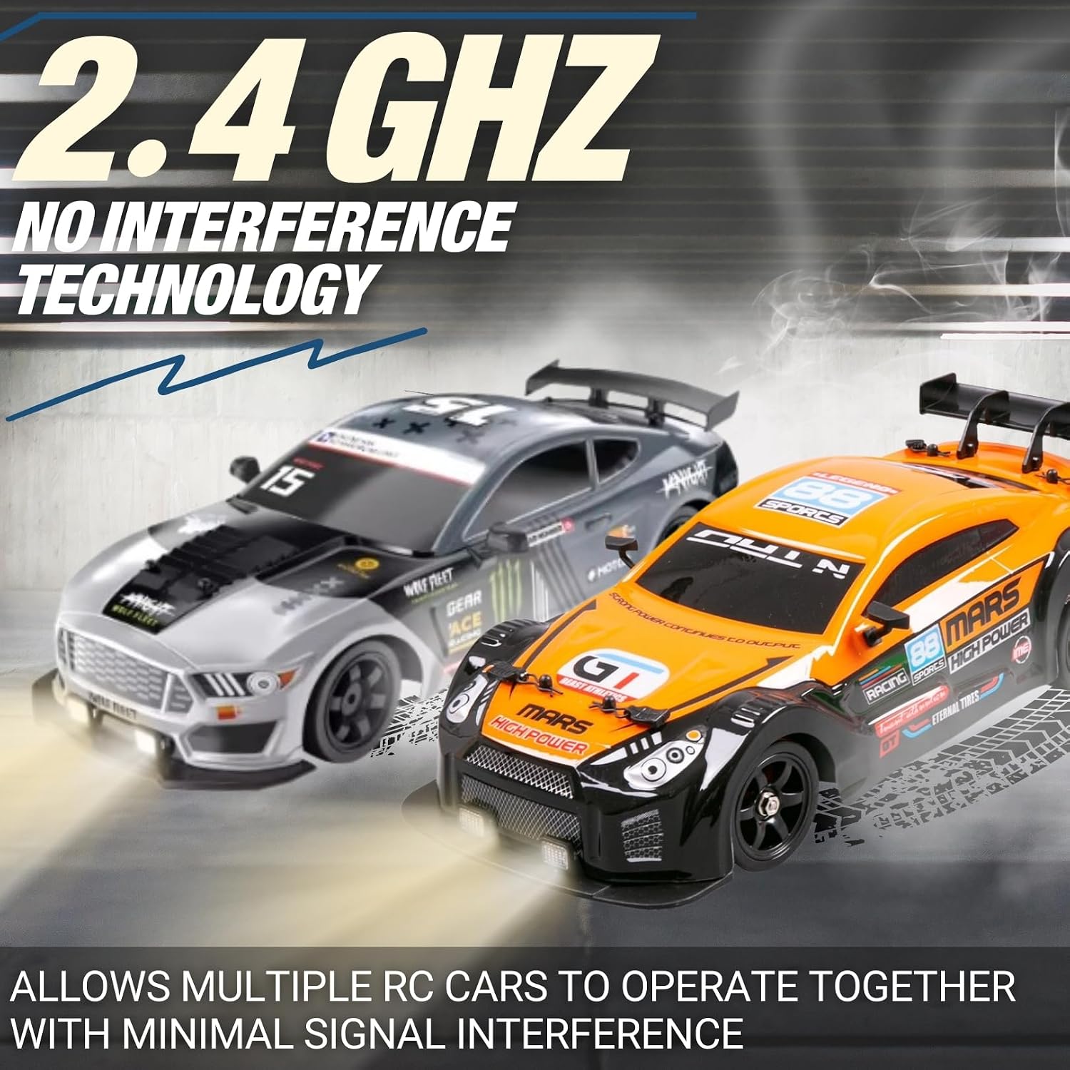 Liberty Imports RC Drift Car 1/16 2.4GHz 4WD Remote Control Sport Racing On-Road Vehicle with LED Light, Batteries and Drift Tires (Red)