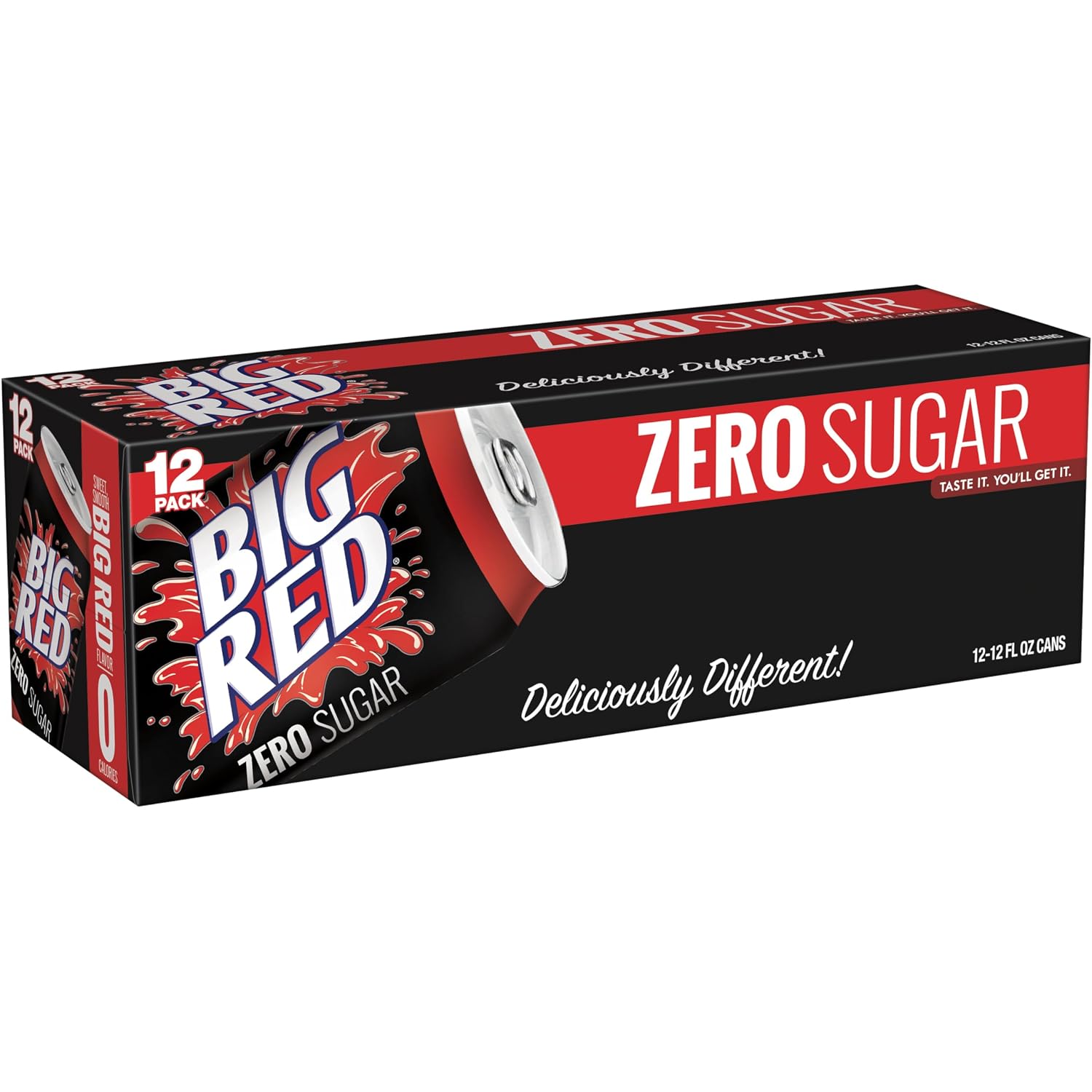 Big Red Zero Sugar Soda, 12 fl oz cans, 12 pack