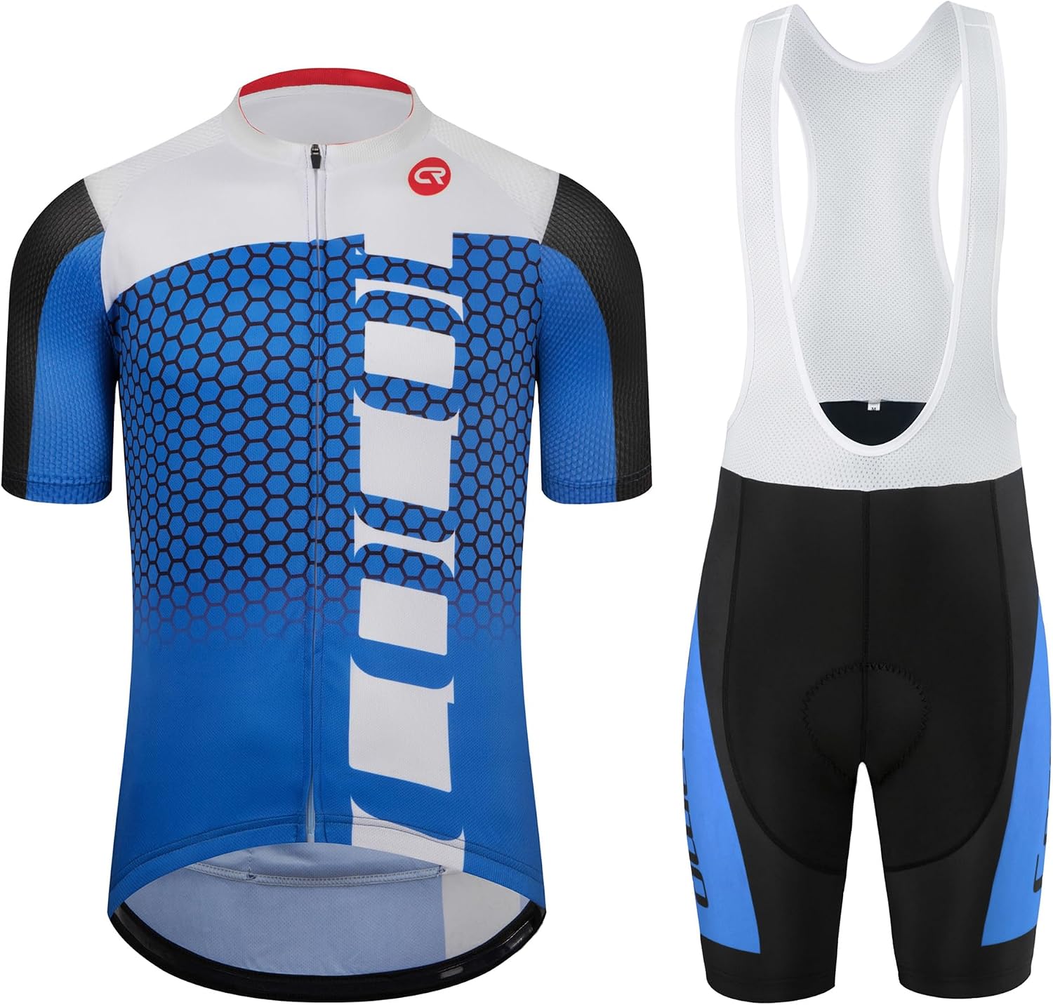 Coconut Ropamo CR Men's Cycling Jersey Set Road Bike Jersey Zipper Pocket Bib Shorts with 4D Padded Cycling Clothing Set