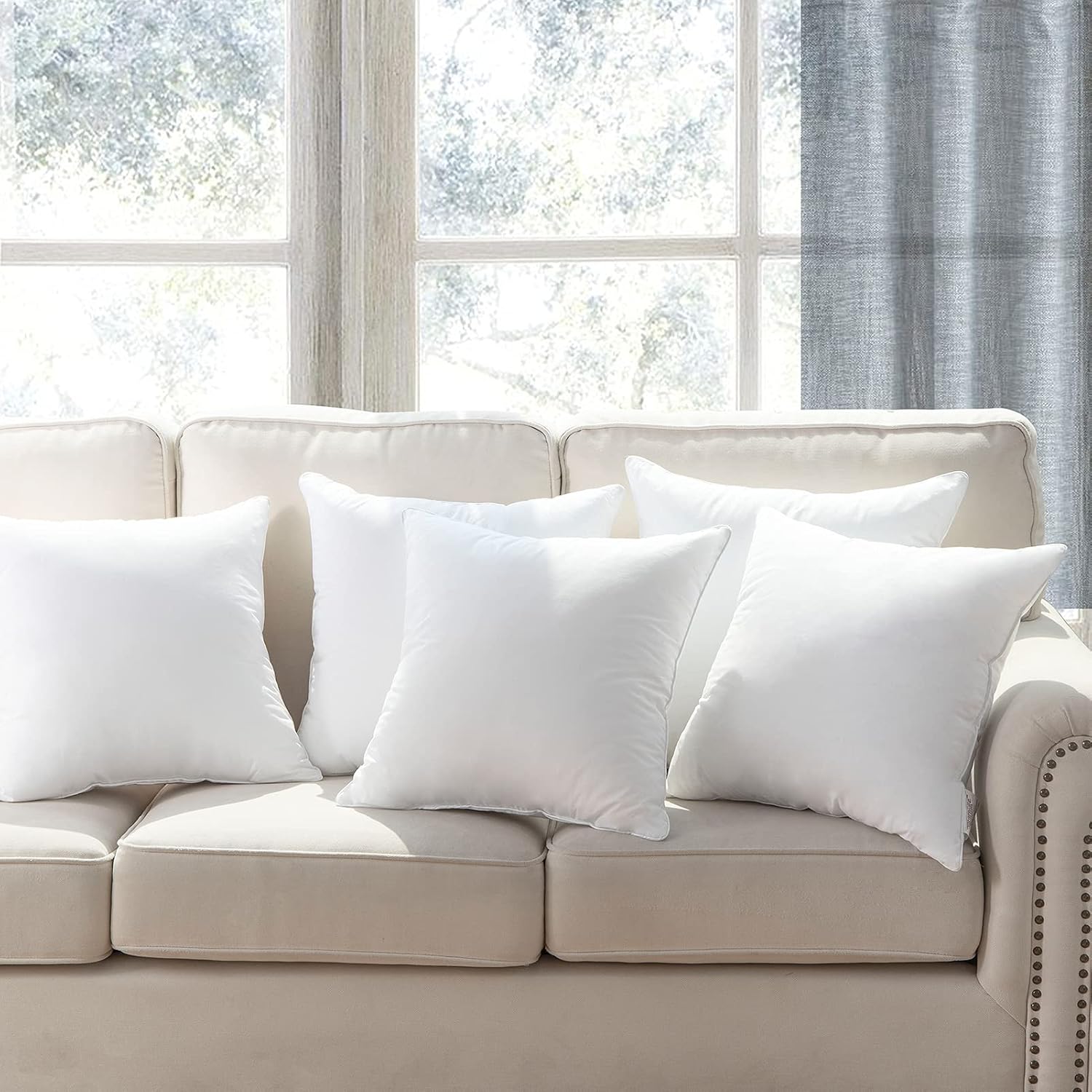 Phantoscope Throw Pillow Insert with 100% Cotton Cover, 26x26 Inch, 1 Pack
