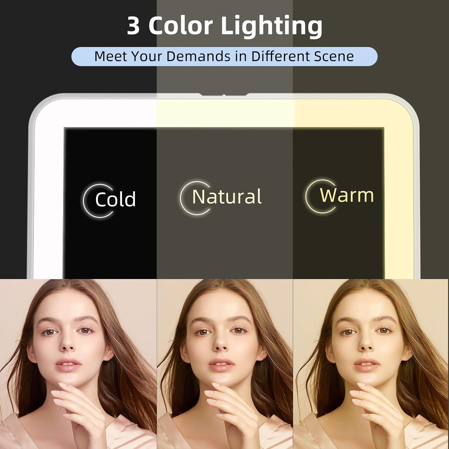 FUNTOUCH Rechargeable Travel Makeup Mirror with 72 Led Lights