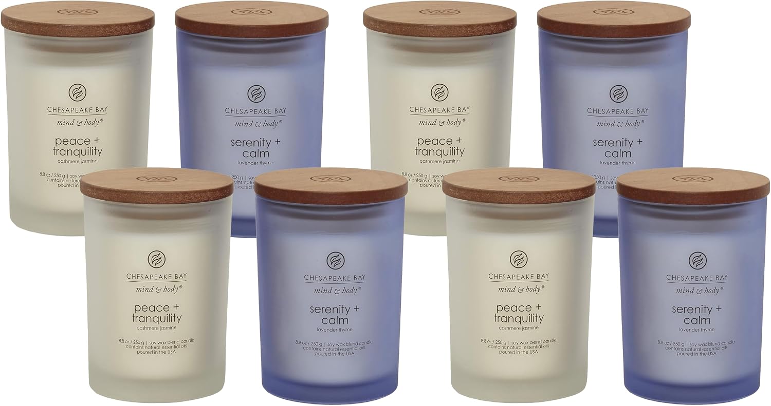 Chesapeake Bay Balance + Harmony Scented Candle Water Lily Pear Fragrance 50 Hours Burn Time Warm & Decorative Soy Wax Blend