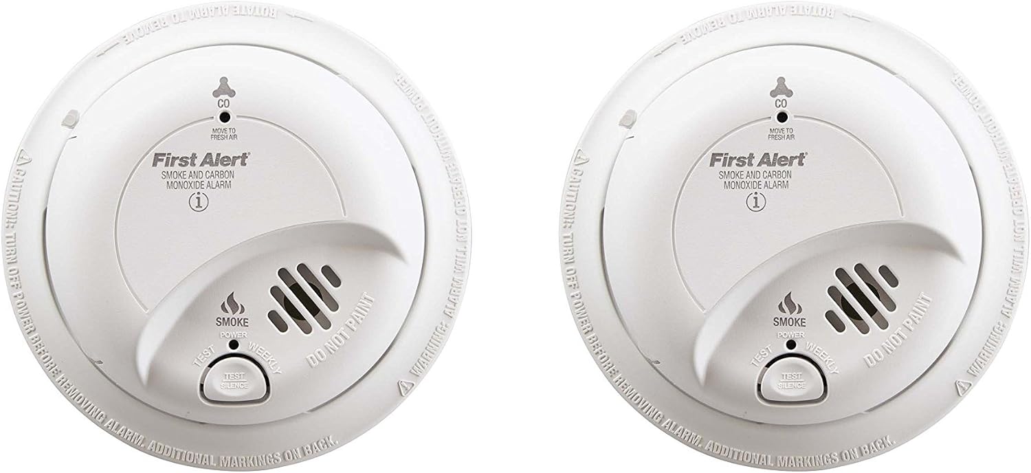 First Alert SC-9120B Hardwired Smoke and Carbon Monoxide Alarm with Battery Backup 2 Pack