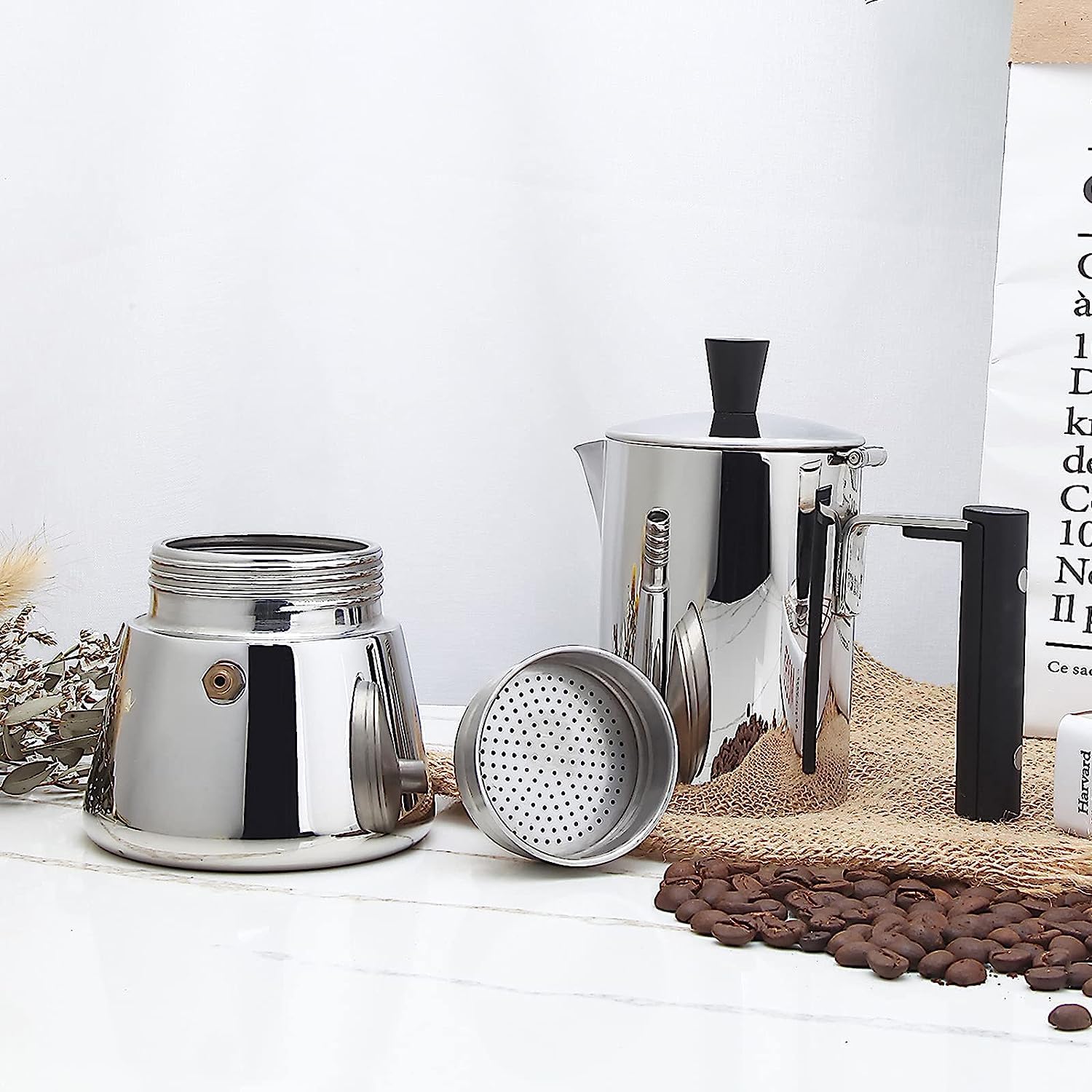 Easyworkz Pedro Stovetop Espresso Maker 6Cup 300ml Stainless Steel Italian Coffee Machine Maker Moka Pot Induction Espresso Pot