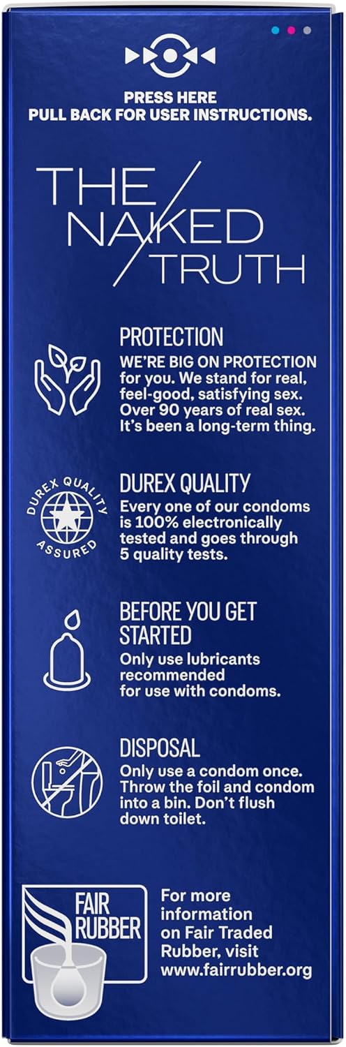 Durex Prolong Condoms with Delay Lubricant, Ribbed & Dotted Condoms for Men, 12 Count