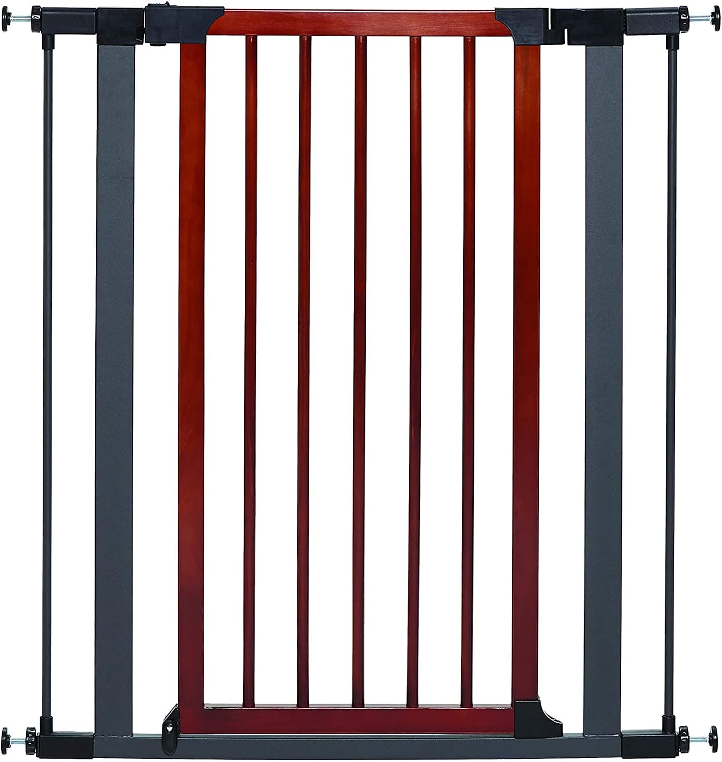 Midwest Homes 39-Inch Steel Walk-Thru Dog Gate, Expands to 38" | Pressure Mounted, Expands 29.5"- 38" Wide, Auto-Close Door, Spring-Loaded Latch, Includes Two 3" Extensions