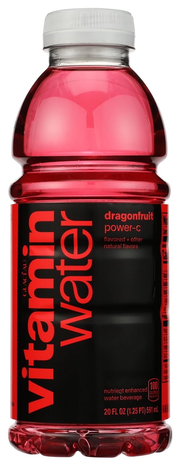 vitaminwater Power-C Dragonfruit Water Beverage, 16.9 fl oz, 6 pack | Bottled, nutrient-enhanced flavored water drink with 90 calories per bottle, antioxidants, and vitamins