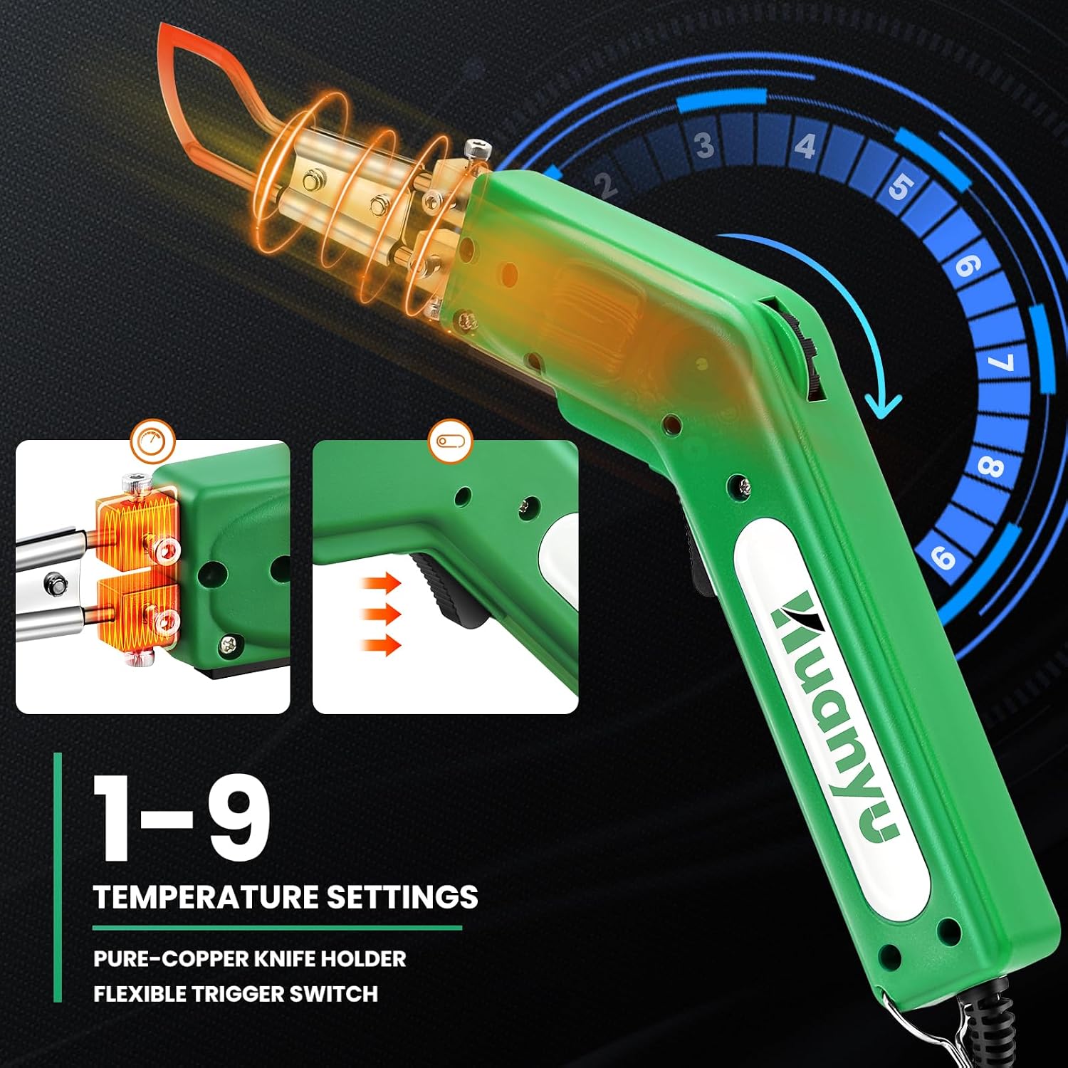 Electric Hot Knife Rope Fabric Cutting Tool Kit 4 Blades 600° C | Pro Fabric Cutting Heat Cutter 100W Heat Sealer for Sponge Cloth Board Webbing